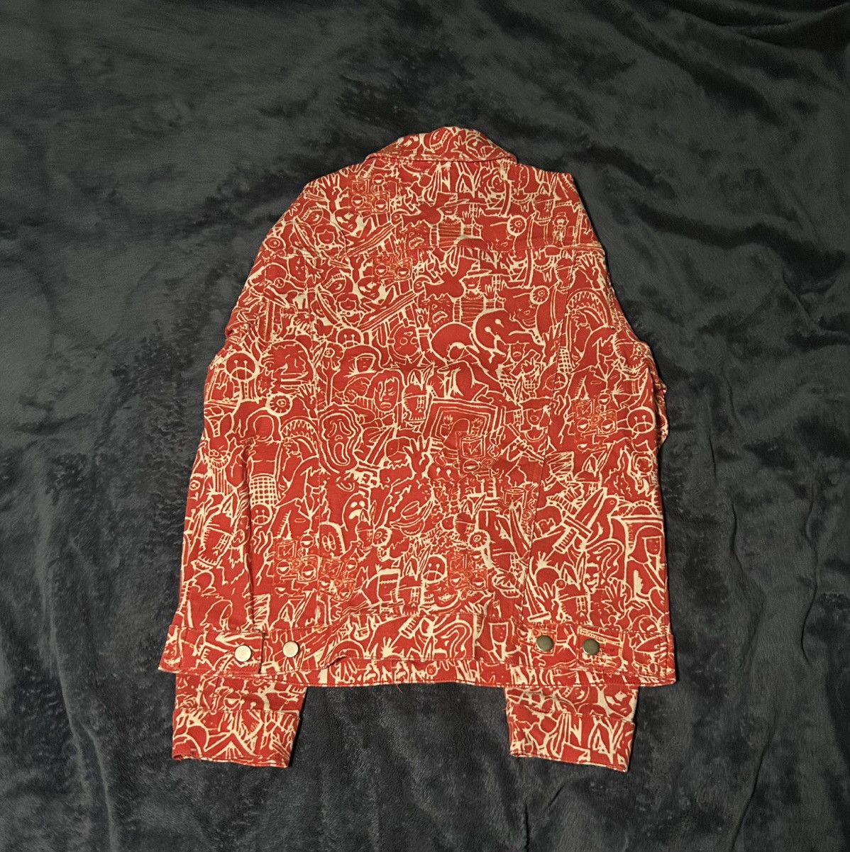 Kodone Kodone Red Horrorcore Denim Jacket XL Size US XL / EU 56 / 4 - 4 Thumbnail