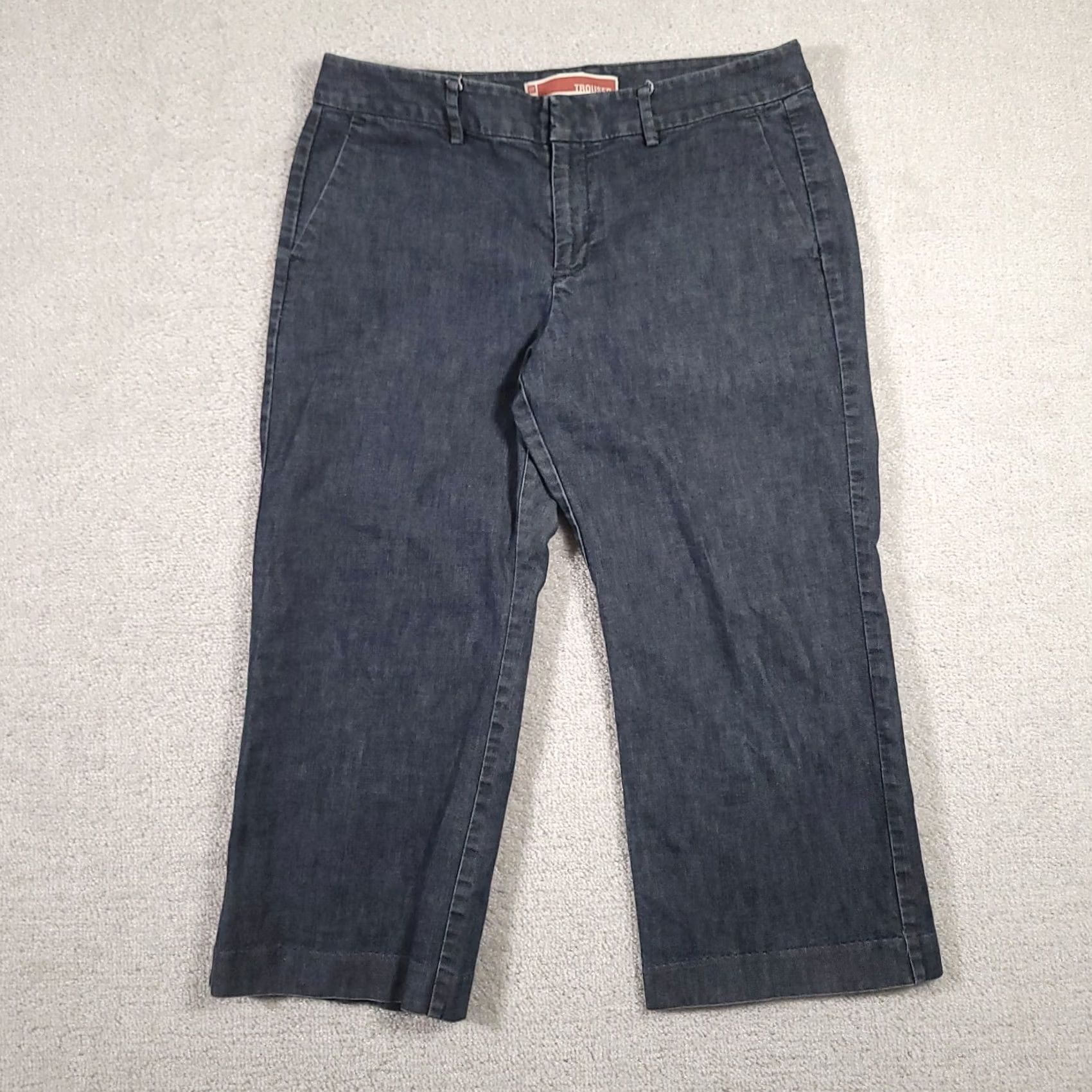 Gap Gap Womens 12 Blue Wide-Leg Capri Pants Business Casual Cropped Stretch Size 34" / US 12 / IT 48 - 2 Thumbnail