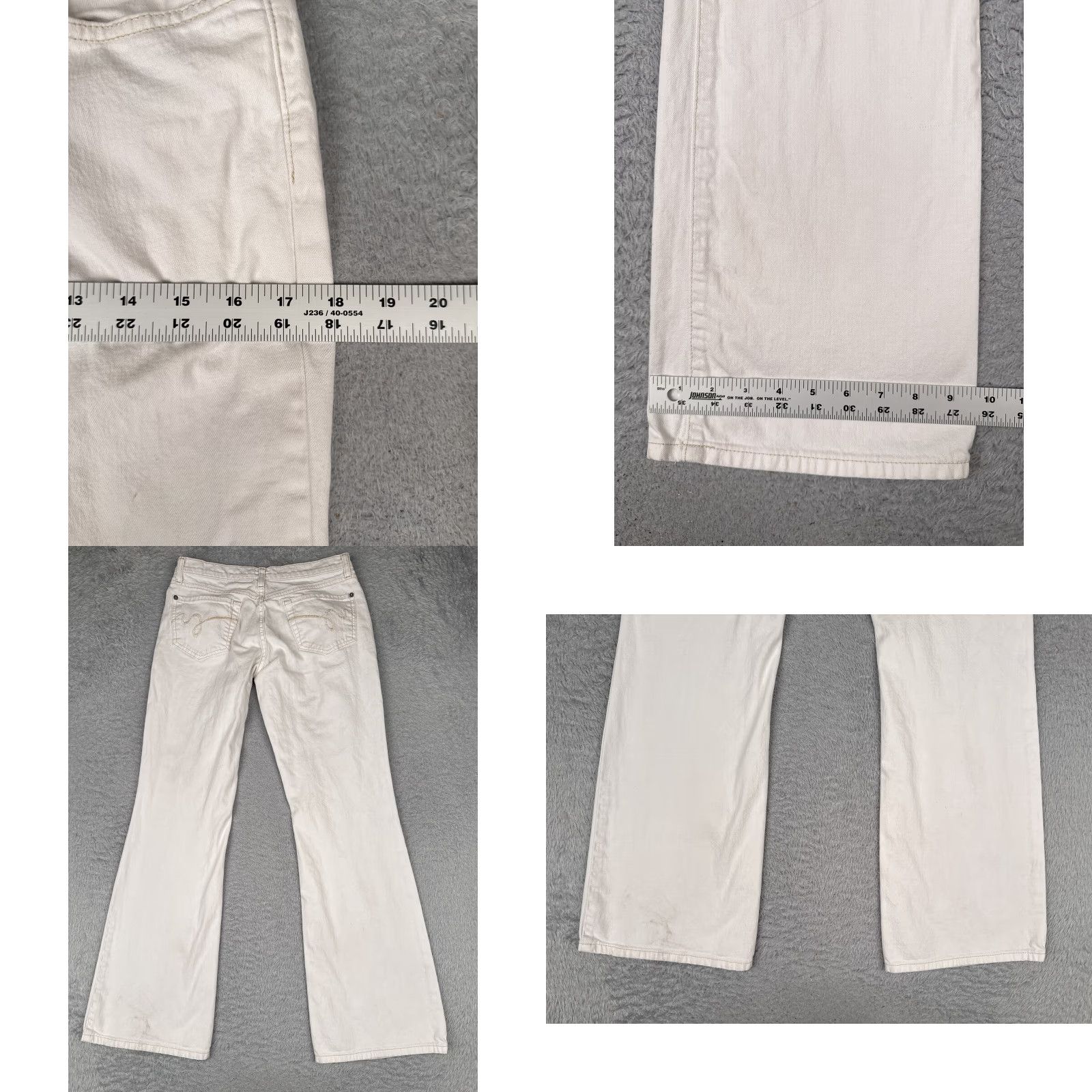 Mossimo Mossimo Jeans Womens 4 White Mid Rise Straight Embroidered Denim 28x31 Regular Stretch 5-Pocket Cotton Blend Spandex 90s Vintage: No Size 27" / US 4 / IT 40 - 9 Thumbnail