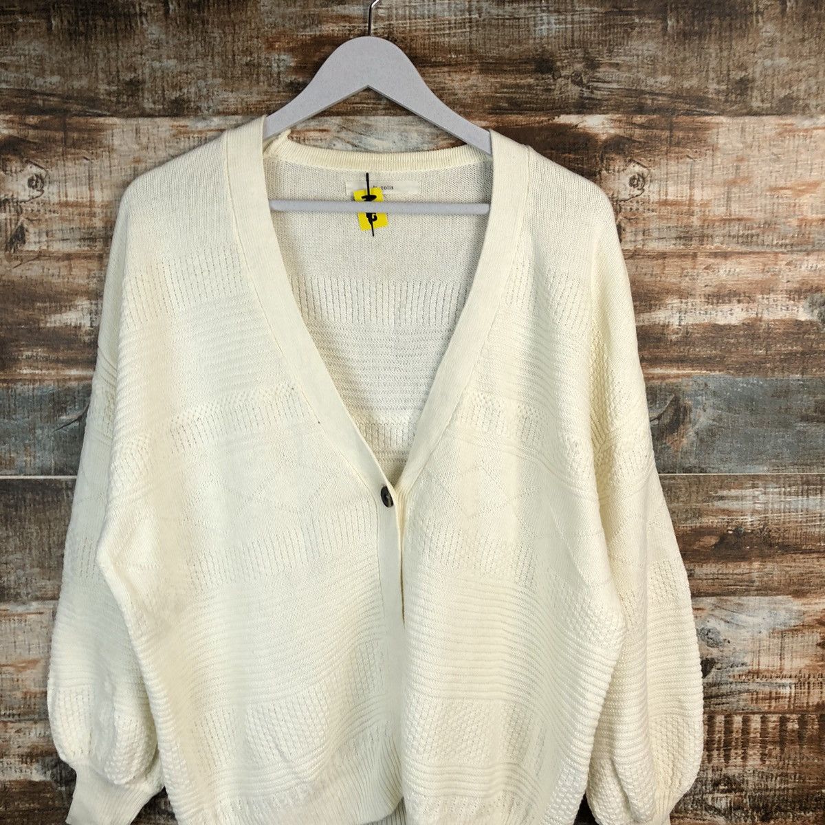 Vintage Le Cois White Cardigan Knitwear #A1662 Size US M / EU 48-50 / 2 - 5 Thumbnail
