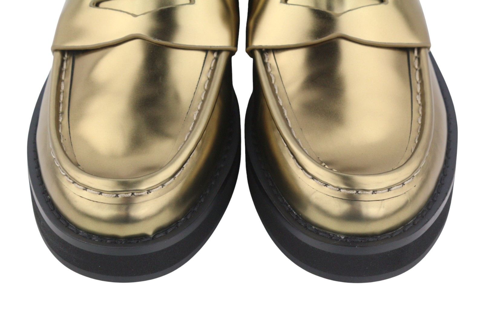 Other BIBI LOU JAYA EU37 Shiny Gold Leather Chunky Slip 87556 Size US 6 / IT 36 - 5 Thumbnail