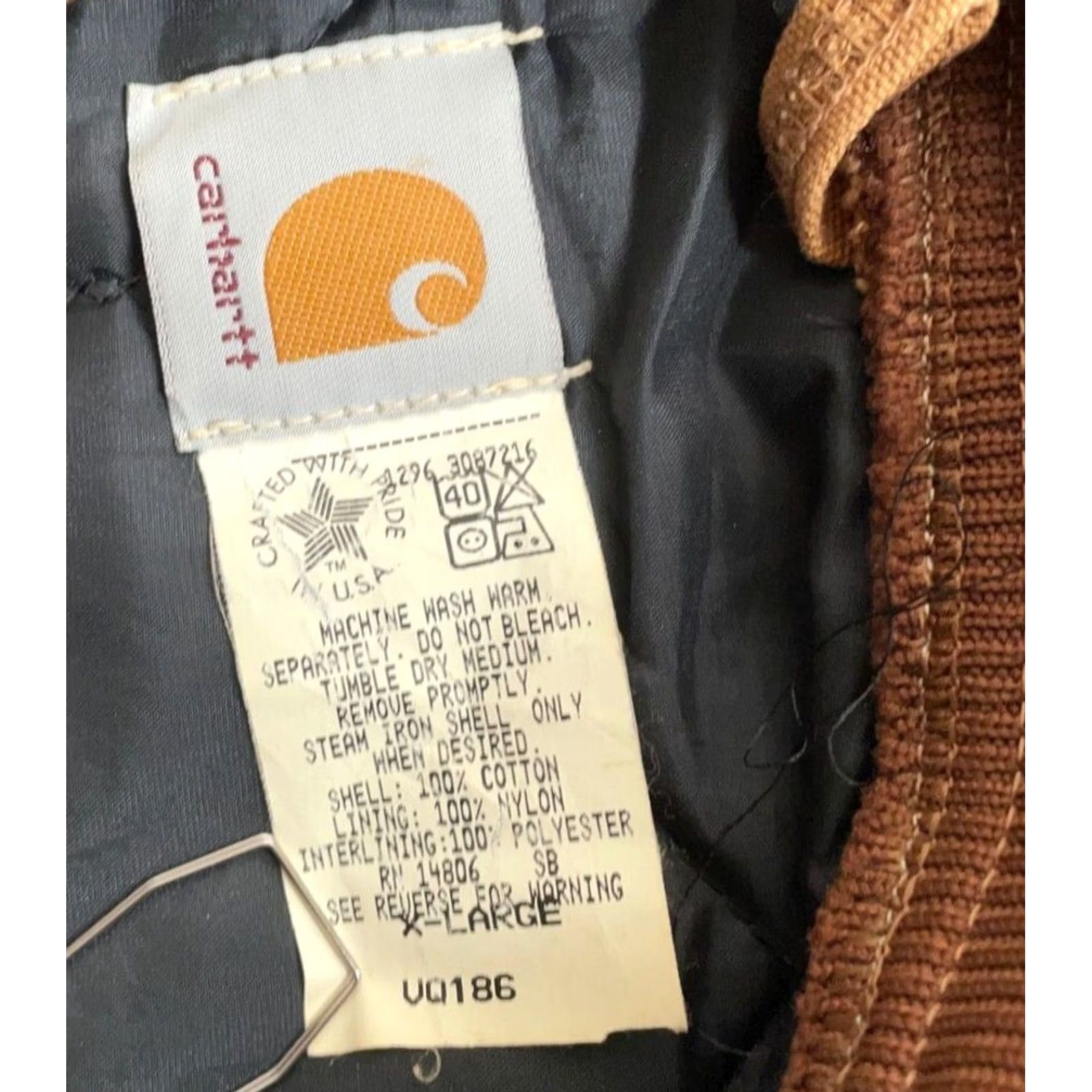 Carhartt VINTAGE Carhartt Vest Quilted Nylon Lined Zip Up Canvas 90s USA Made XL Brown Mens Vest Size US XL / EU 56 / 4 - 5 Thumbnail