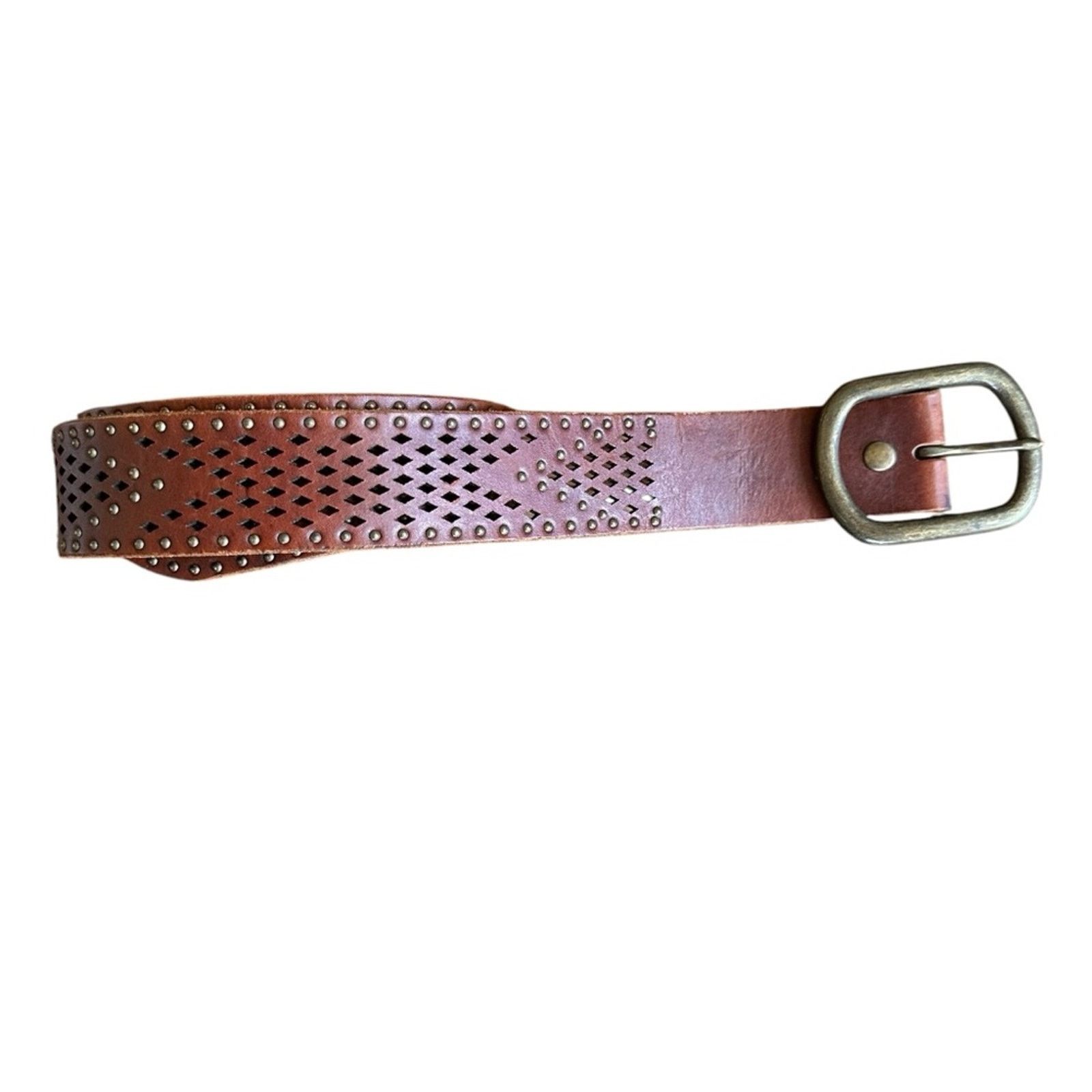 Lucky Brand Lucky Brand Studded Leather Belt – Dark Brown – Size Small Size ONE SIZE - 1 Thumbnail