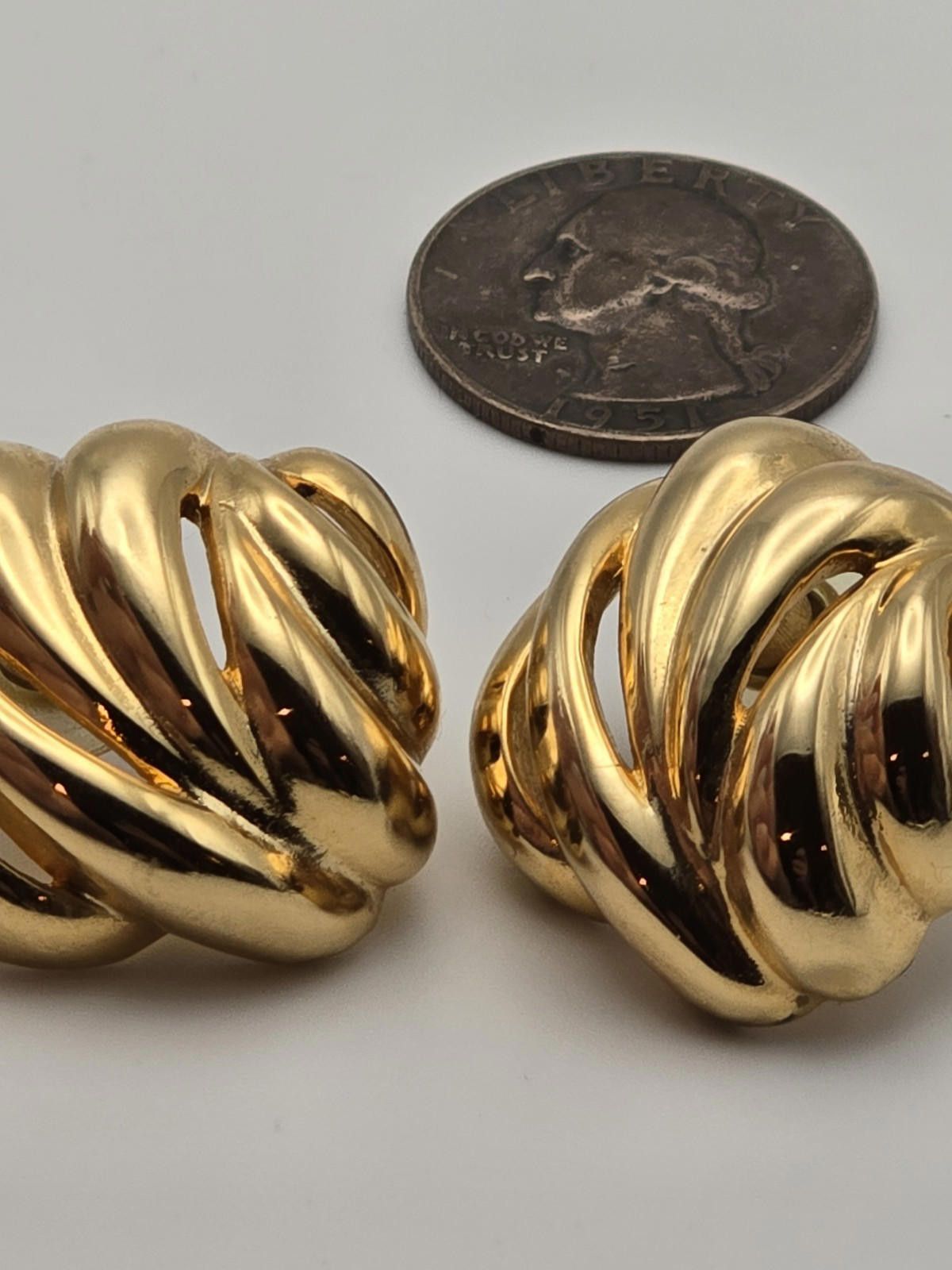 Givenchy Vintage Givenchy Gold-Tone Twist Prong Earrings Bold Twisted Size ONE SIZE - 5 Thumbnail