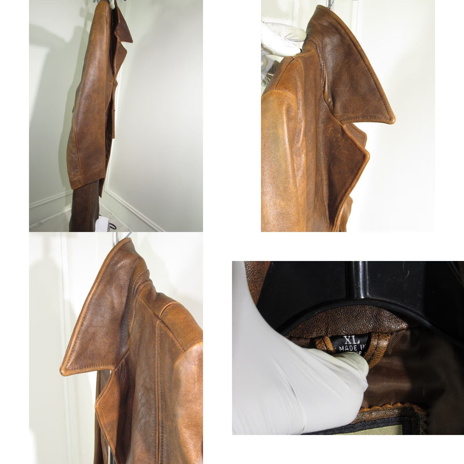 J Brand VINTAGE R&O Brand Coat Leather Women XL Distressed Brown Trench Coat Size XL / US 12-14 / IT 48-50 - 9 Thumbnail
