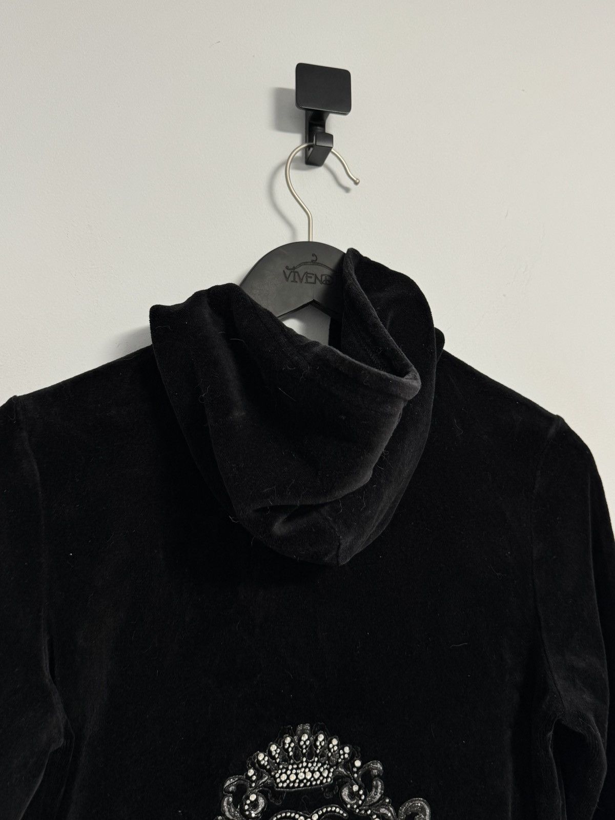 Juicy Couture Vintage Juicy Couture Y2K Glam Velour Black Zip Up Hoodie Size L / US 10 / IT 46 - 12 Thumbnail