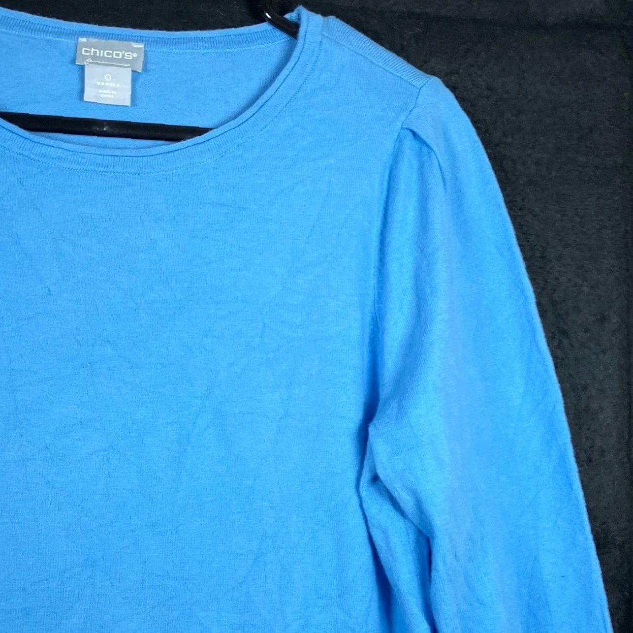Vintage Chicos Womens Sweater Blue Crew Neck Layered Long Sleeve Stretch S Pullover Knit Casual Workwear 0 (S) Womens Size S / US 4 / IT 40 - 5 Thumbnail