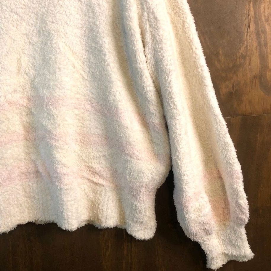 Vintage LC Lauren Conrad Womens Sweater White Pink Stripe Puff Sleeve Large Knit Style Pullover Casual Winter Fall Size L / US 10 / IT 46 - 5 Thumbnail
