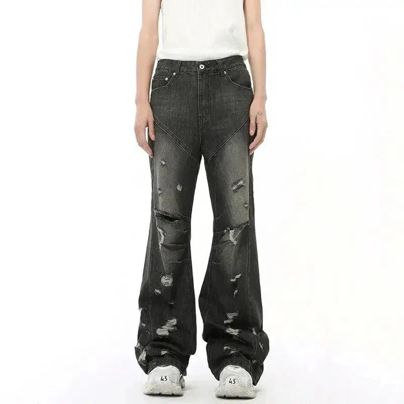 Casual Wide Leg Black Jeans