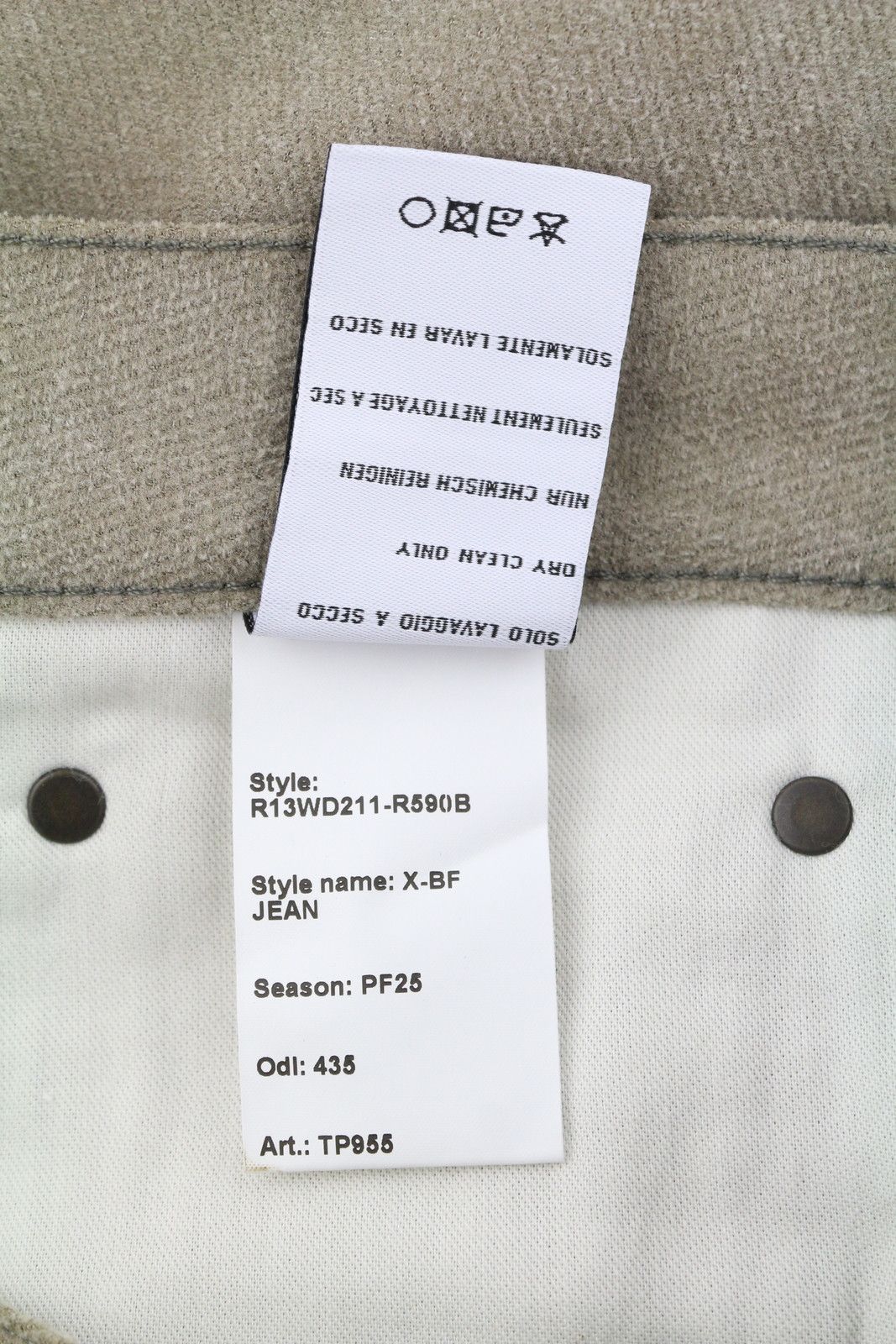 R13 X-BF 29 Beige Hemp Blend Cropped Zip PF25 86845 Size 29" - 8 Thumbnail