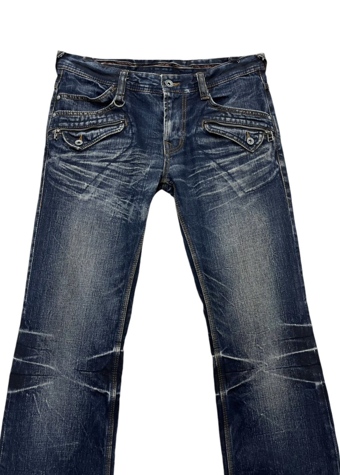 Other 🔥NICOLE Punk Acid Wash Clawmark Whisker Minimalist FLARE Size US 30 / EU 46 - 6 Thumbnail