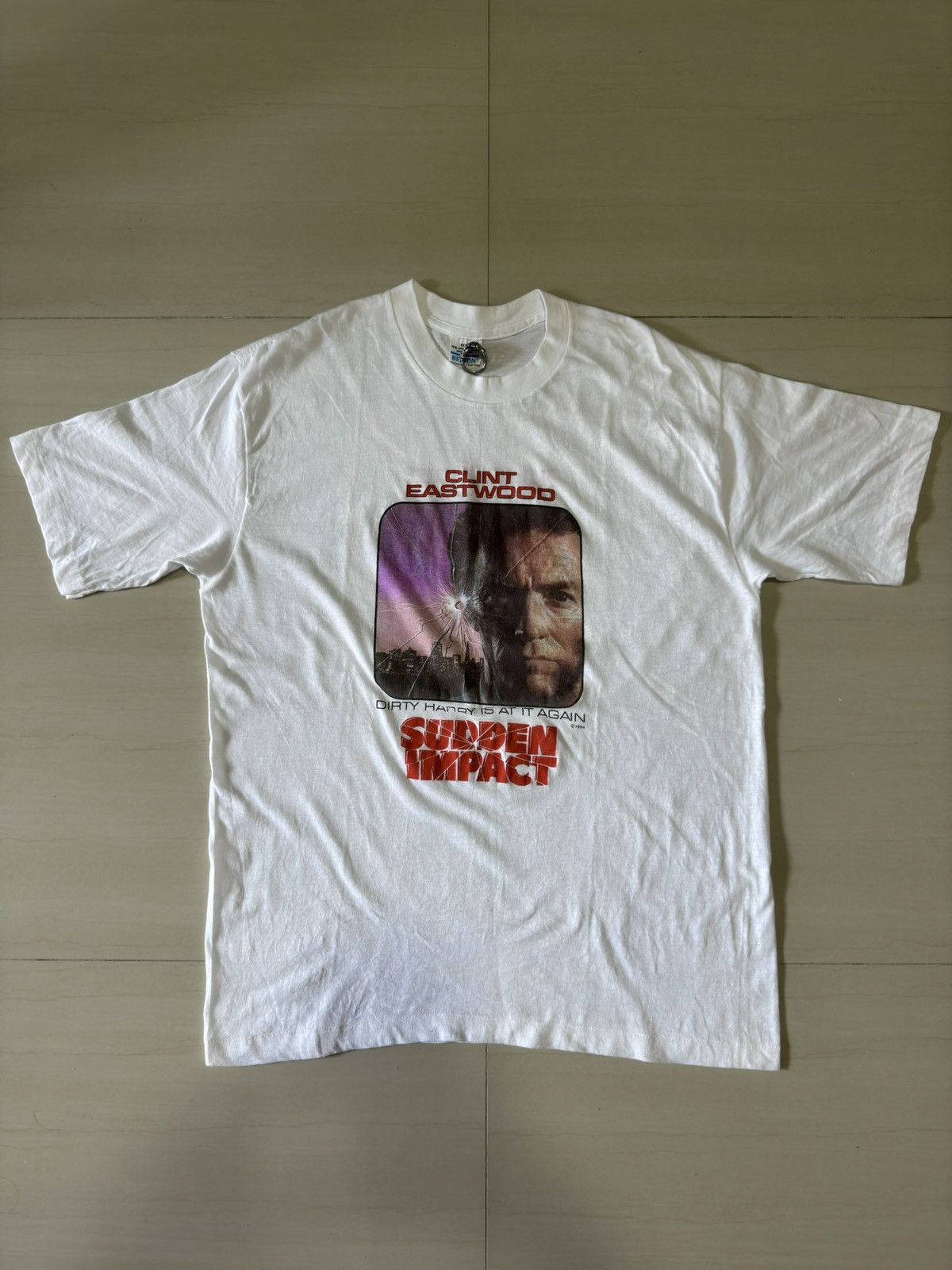 Vintage 1984 Sudden Impact Make My Day Clint Eastwood 80s Shirt Size US L / EU 52-54 / 3 - 3 Thumbnail