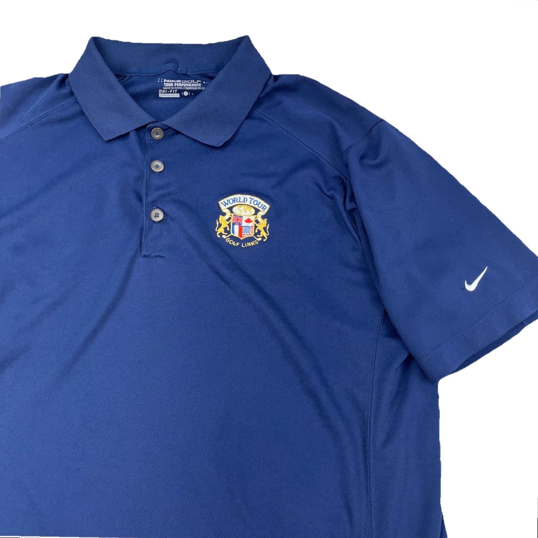 Nike Nike Polo Shirt Men L Blue Dri-Fit Performance World Tour Golf Links Navy Size US L / EU 52-54 / 3 - 2 Thumbnail