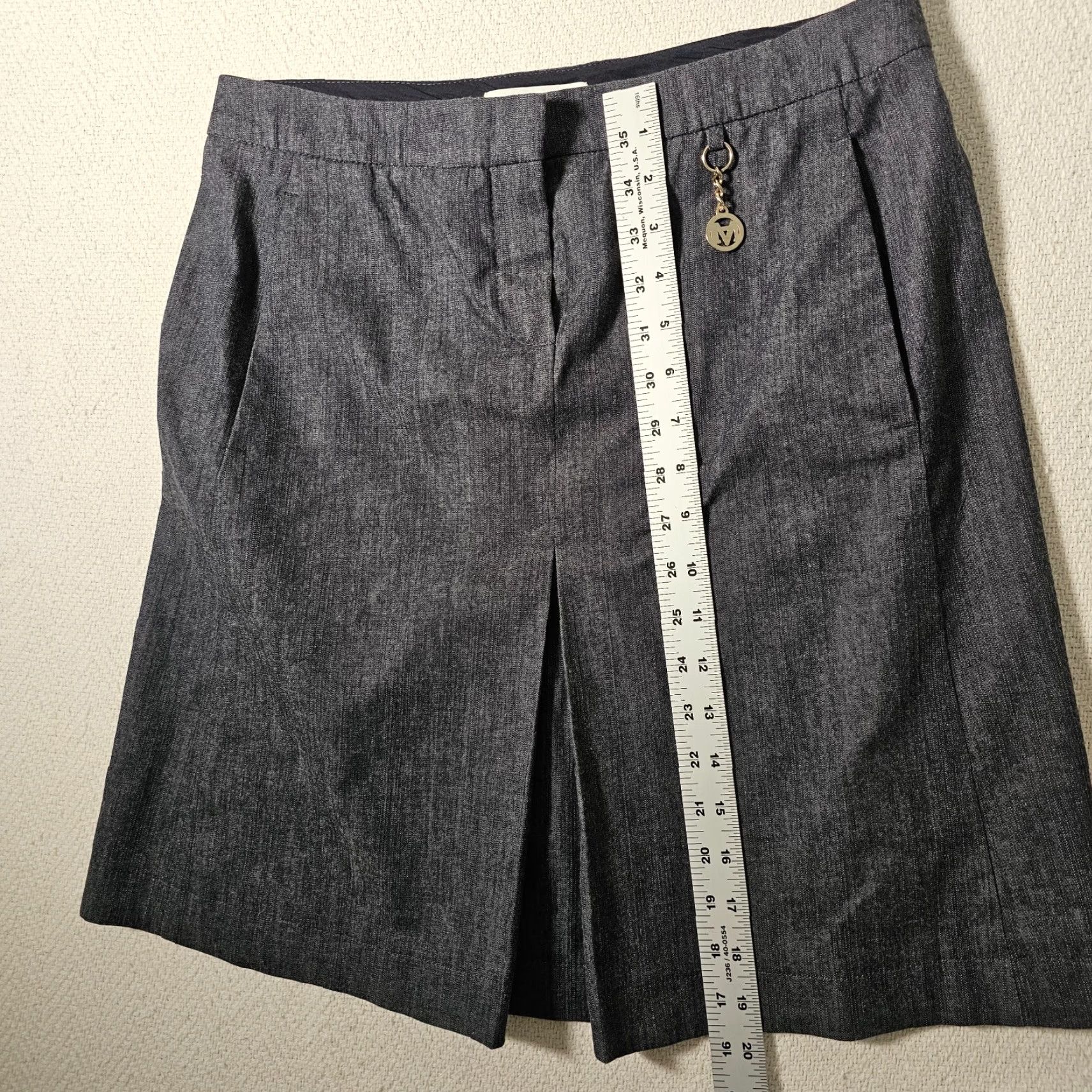 Marella MARELLA Skirt Women Regular Straight Pencil Short 4 Heather Blue Stretch Rayon 19.5in 30in Waist Casual Summer Spring Vintage: No Size 27" / US 4 / IT 40 - 4 Thumbnail