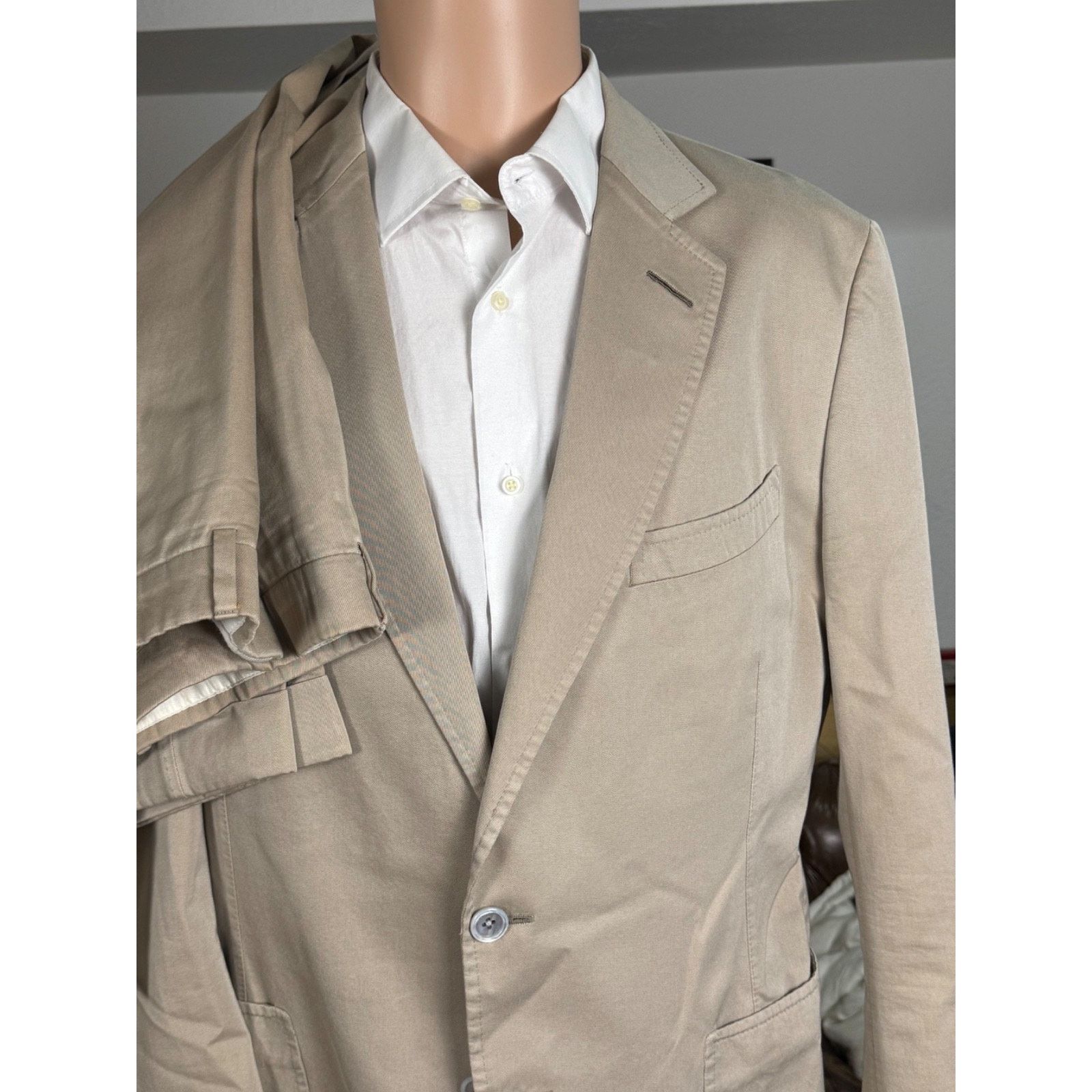 Tom Ford Tom Ford 2 Pc Summer Cotton Beige Tan Suit 54L 44L 38x32 Size 44L - 1 Thumbnail