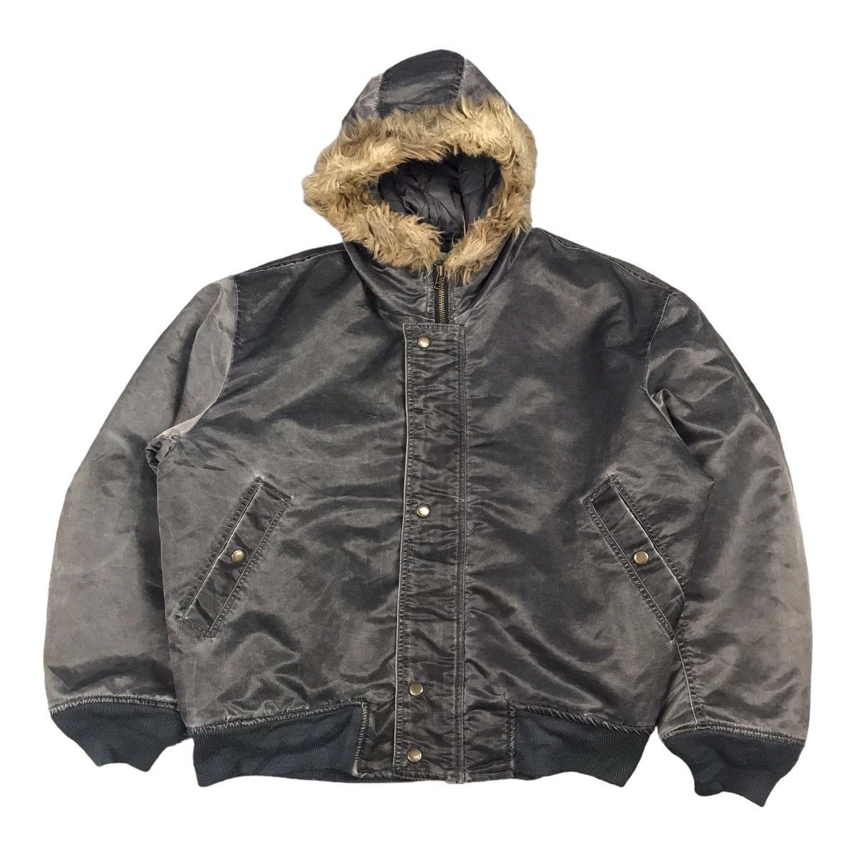 Japanese Brand MA-1 STYLE BOMBER MILITARY FUR HOODIES JACKET Size US M / EU 48-50 / 2 - 1 Thumbnail