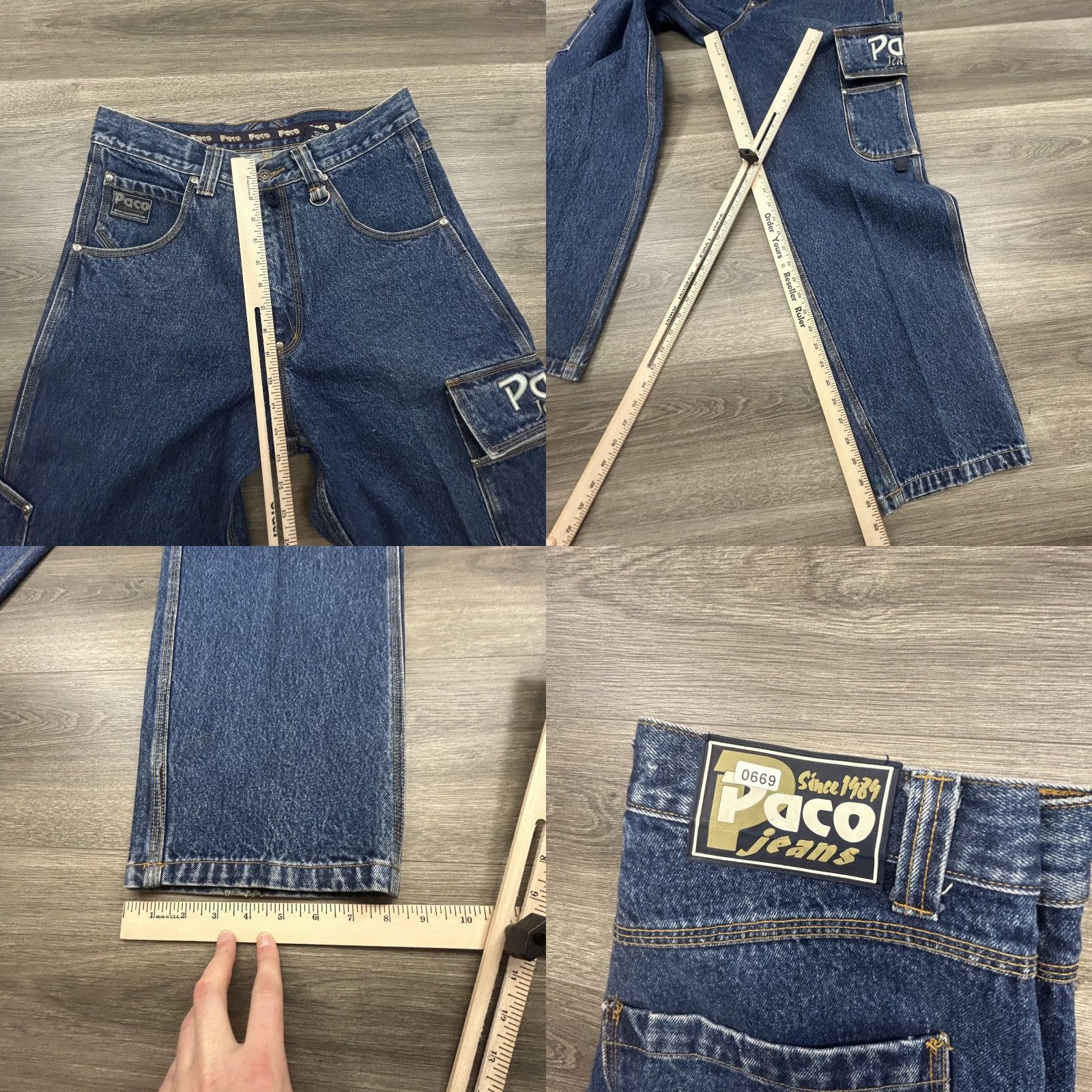 Vintage VINTAGE Paco Jeans Mens 32x32 Blue Baggy Cargo Carpenter Wide Leg Y2K Streetwear Size US 32 / EU 48 - 10 Thumbnail