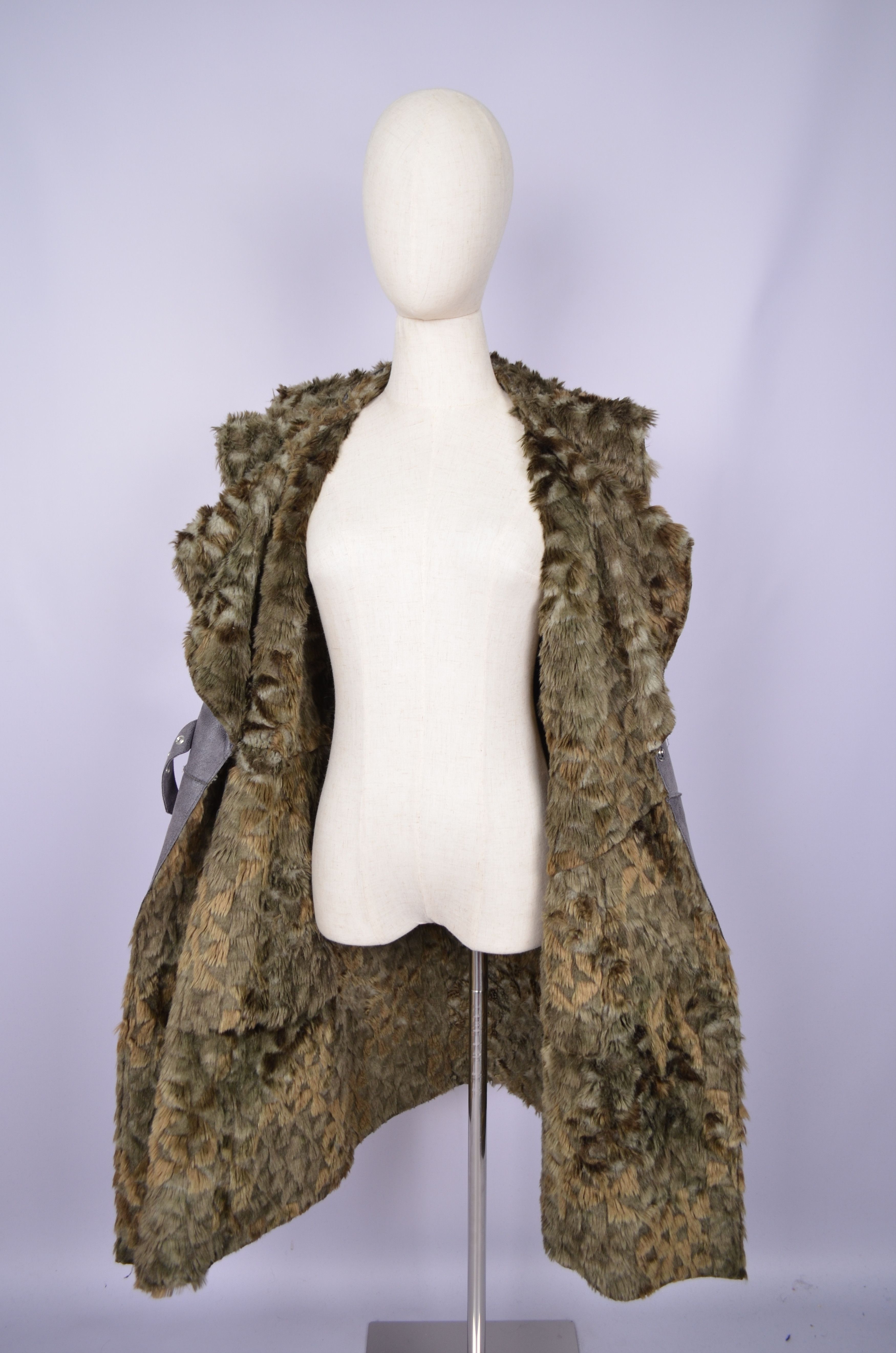 Armani × Designer Armani Jeans Faux Fur Grey Sheepskin Coat Jacket US8 Vintage Size M / US 6-8 / IT 42-44 - 16 Thumbnail