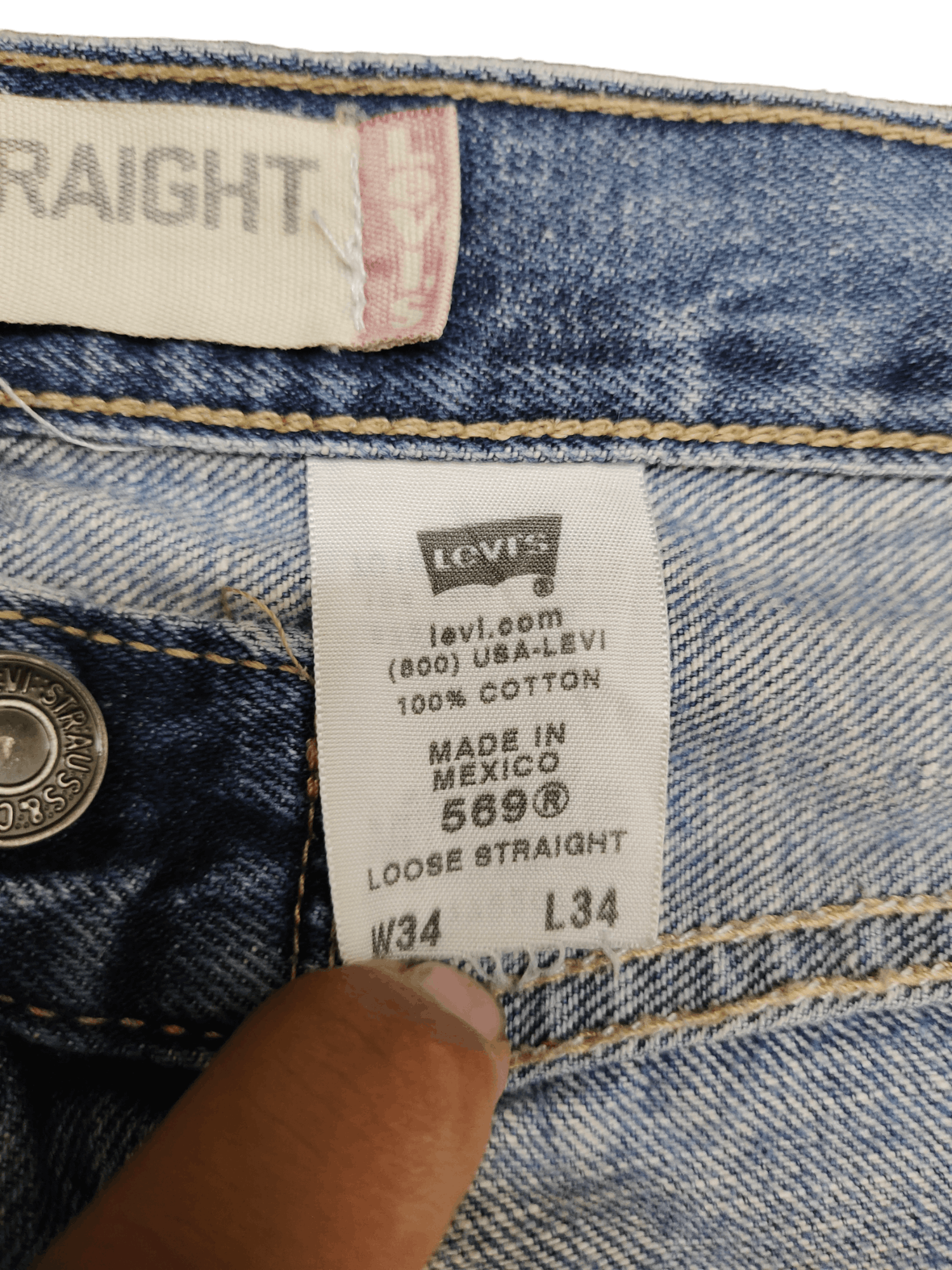 Levi's Vintage Clothing Vintage Y2k Levis Lot 569 Loose Straight Distress Jeans Size US 34 / EU 50 - 8 Thumbnail