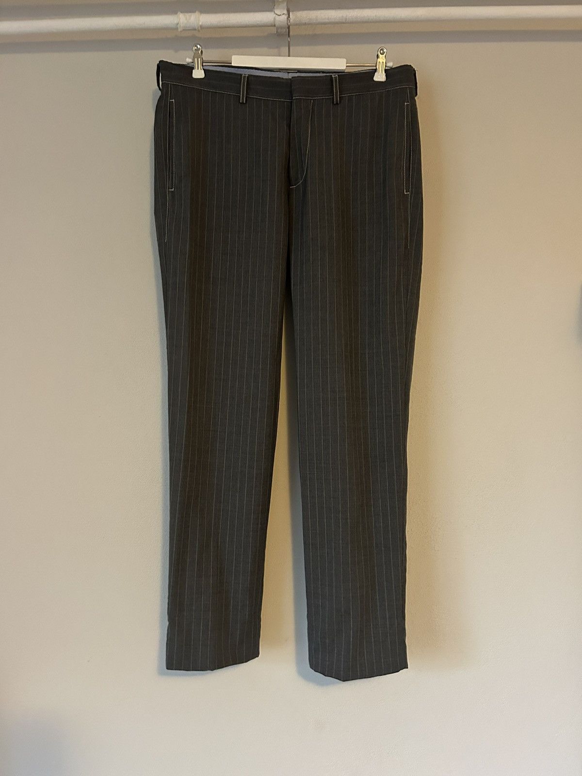 Brunello Cucinelli Brunello Cucinelli Pinstripe Wool Pants Size US 32 / EU 48 - 1 Thumbnail