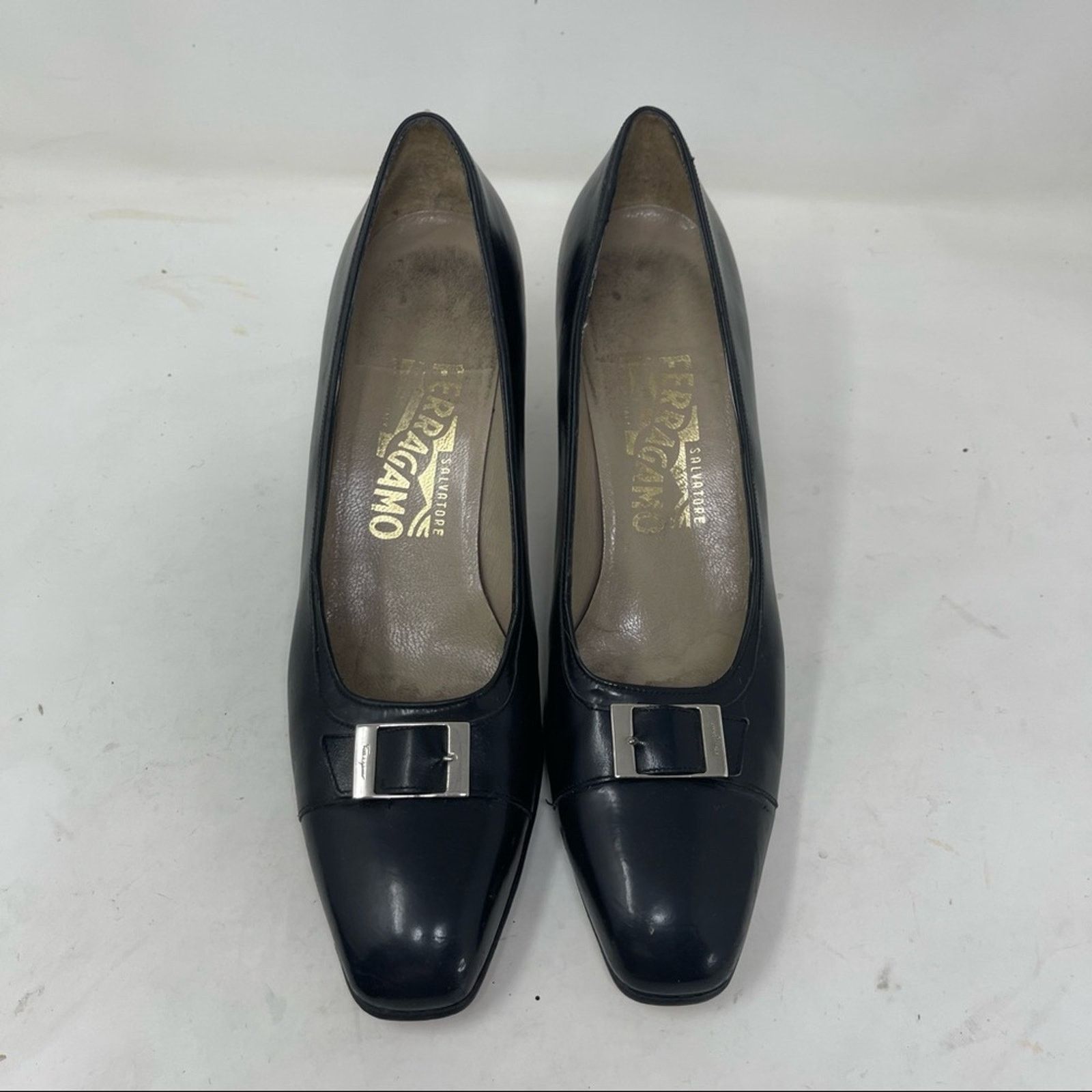 Salvatore Ferragamo Salvatore Ferragamo black smooth leather silver horsebit 7.5 Size US 7.5 / IT 37.5 - 4 Thumbnail