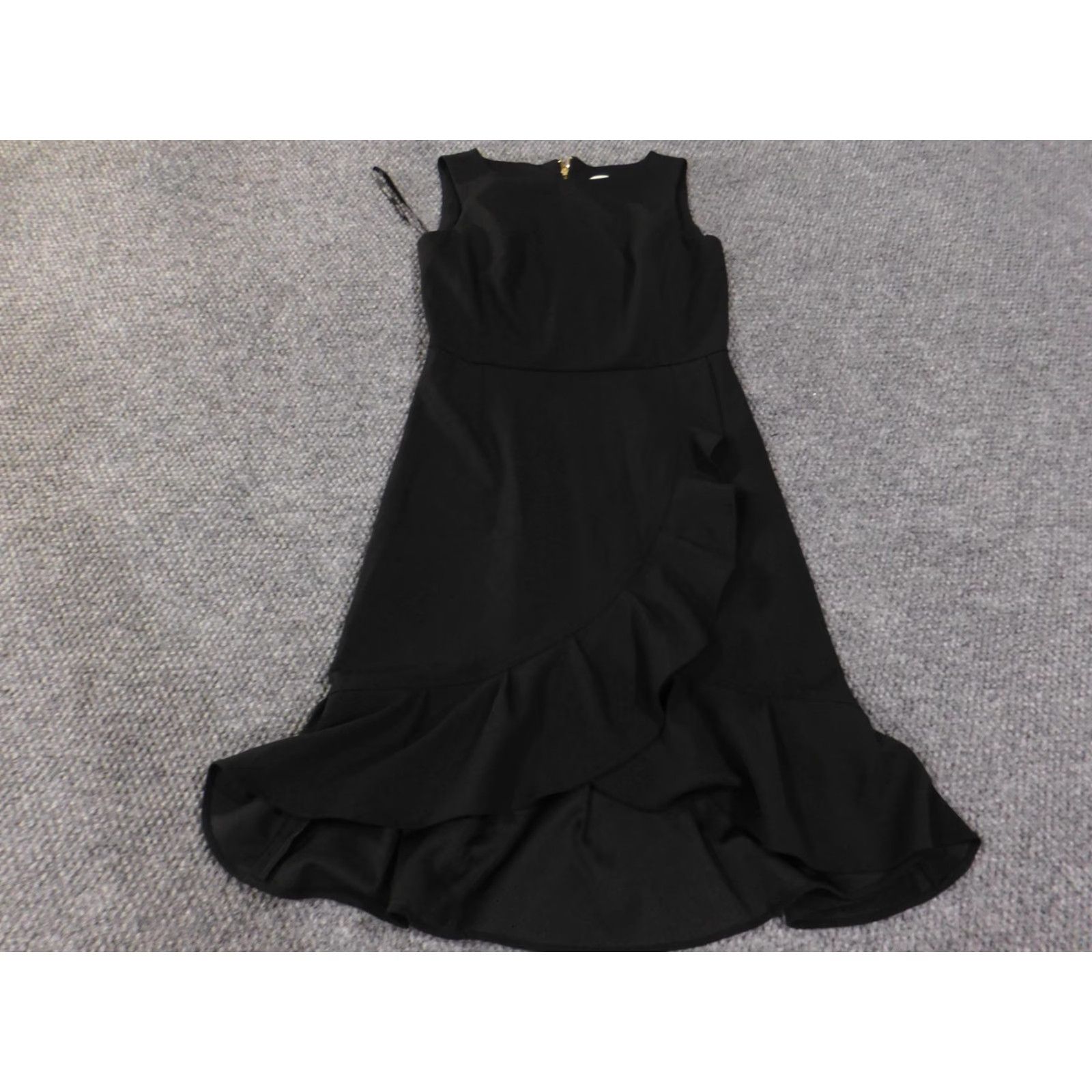 Calvin Klein Calvin Klein Dress Womens 4 Black Hi-Low Sleeveless Ruffle Hem Zip Spandex Polyester Size S / US 4 / IT 40 - 2 Thumbnail