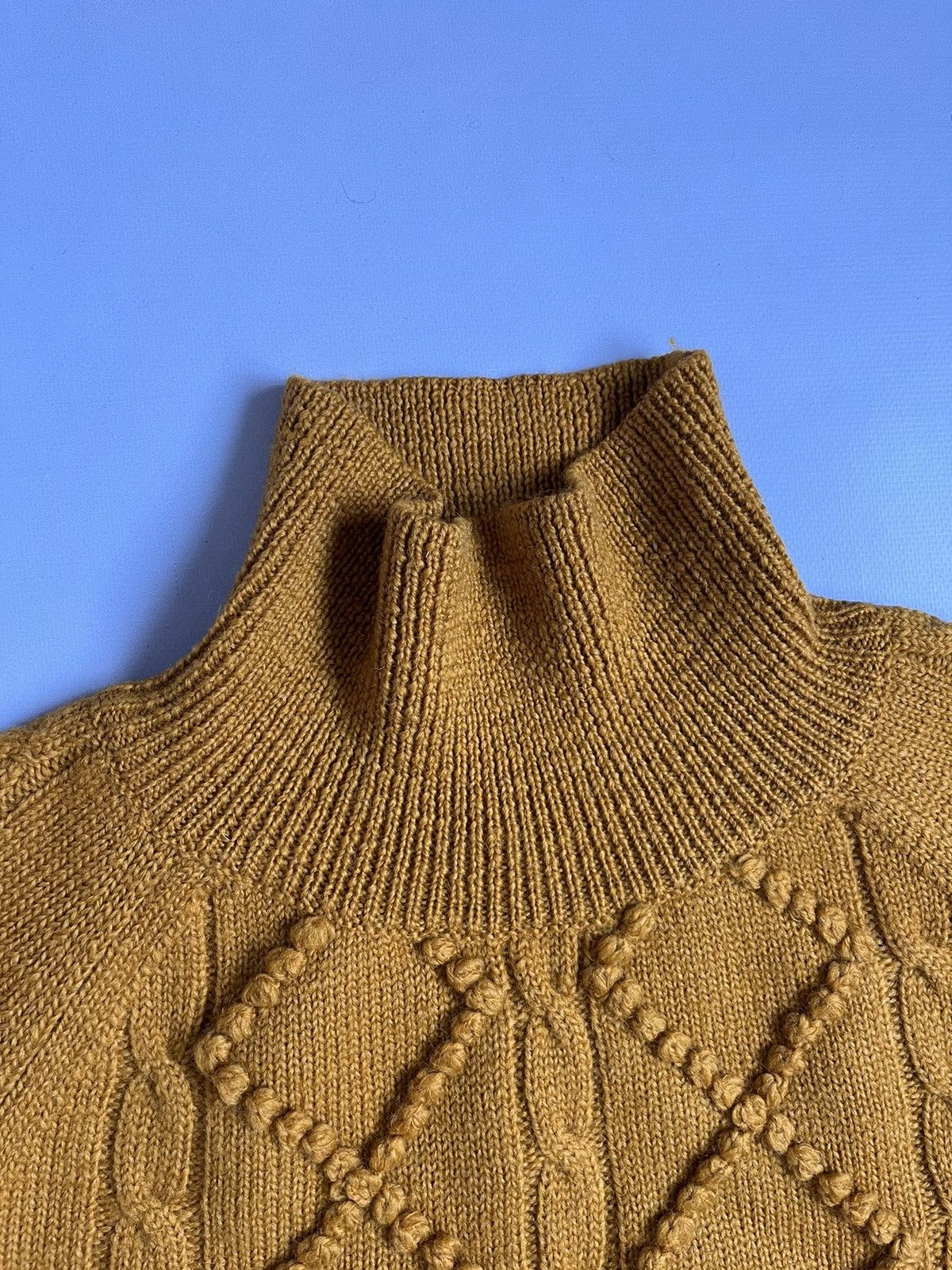 Acne Studios × Vintage ACNE STUDIOS Joris PAW15 Cable Knit Wool Mustard Sweater Size L / US 10 / IT 46 - 7 Thumbnail