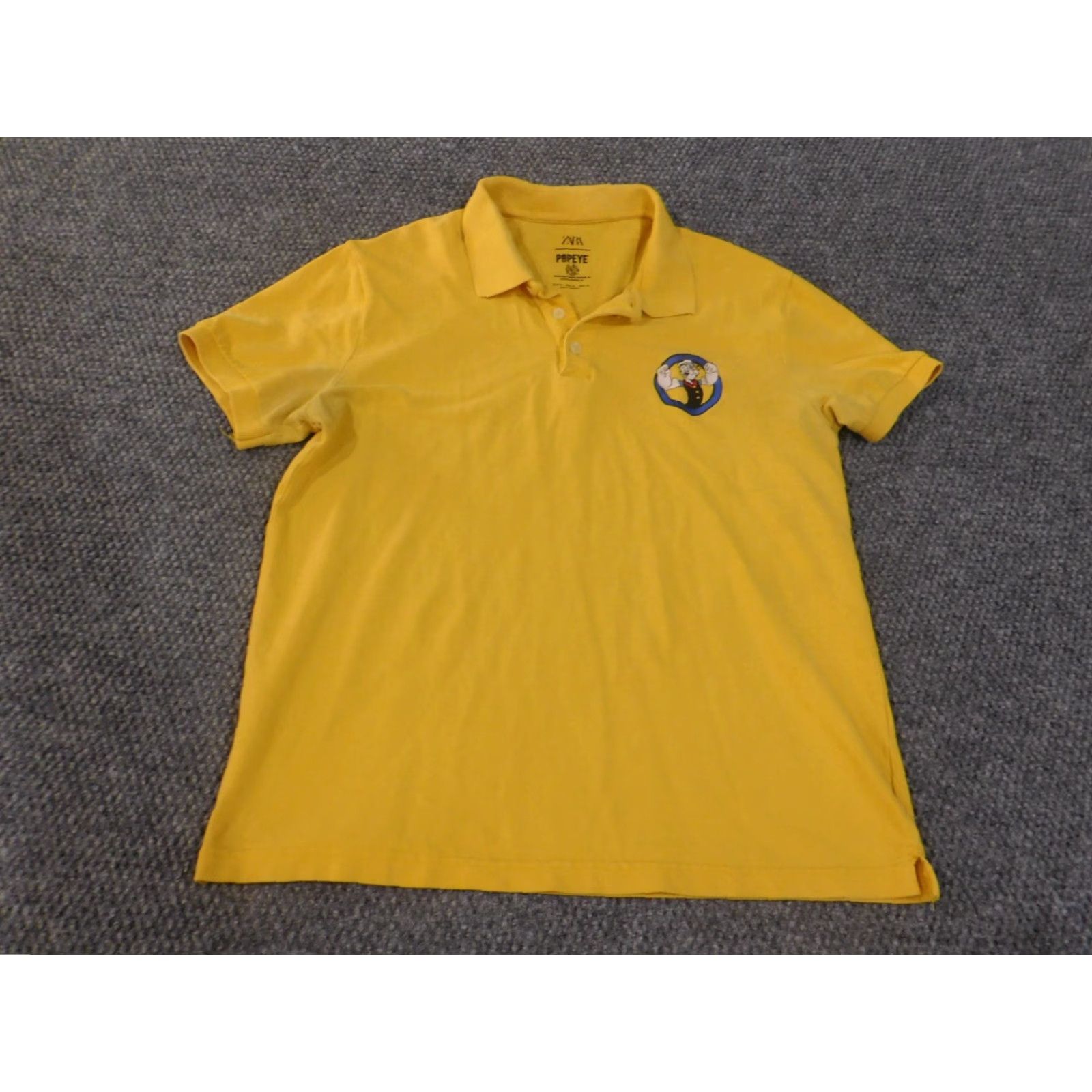 Zara Zara Polo Shirt Men M Yellow Cotton Embroidered 90s Classic Golf Casual Short Sleeve Size US M / EU 48-50 / 2 - 2 Thumbnail