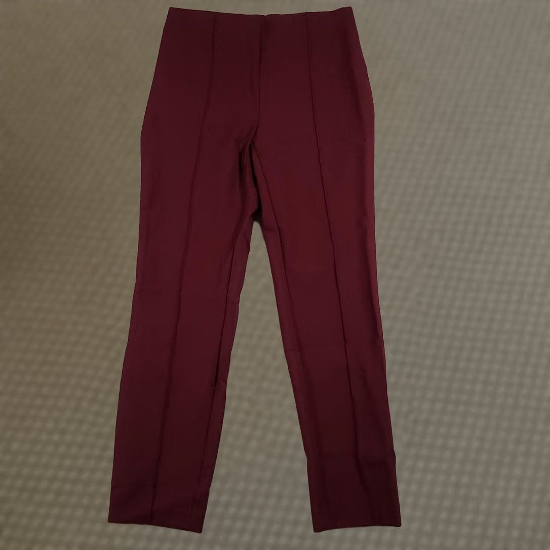 Nicole Miller Nicole Miller Pants Womens Small Burgundy High Rise Slim Stretch Dress Workwear Size 28" / US 6 / IT 42 - 1 Thumbnail