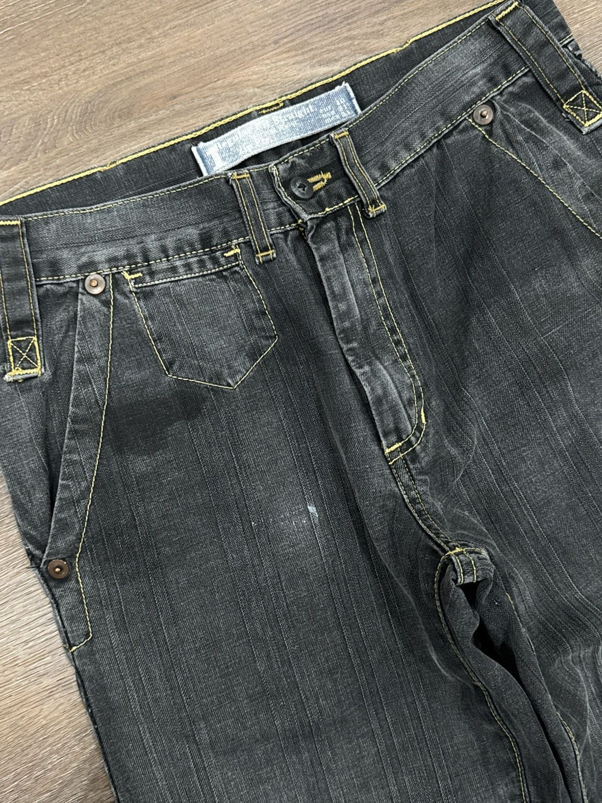 Vintage Y2K Black Utility Denim Jeans Contrast Stitch Carpenter pant Size US 31 - 7 Thumbnail