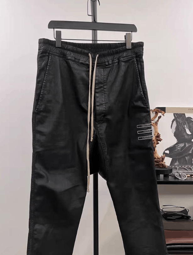 Rick Owens Rick Owens DRKSHDW Wax Coated Cropped Pants K35 Size US 33 - 1 Thumbnail