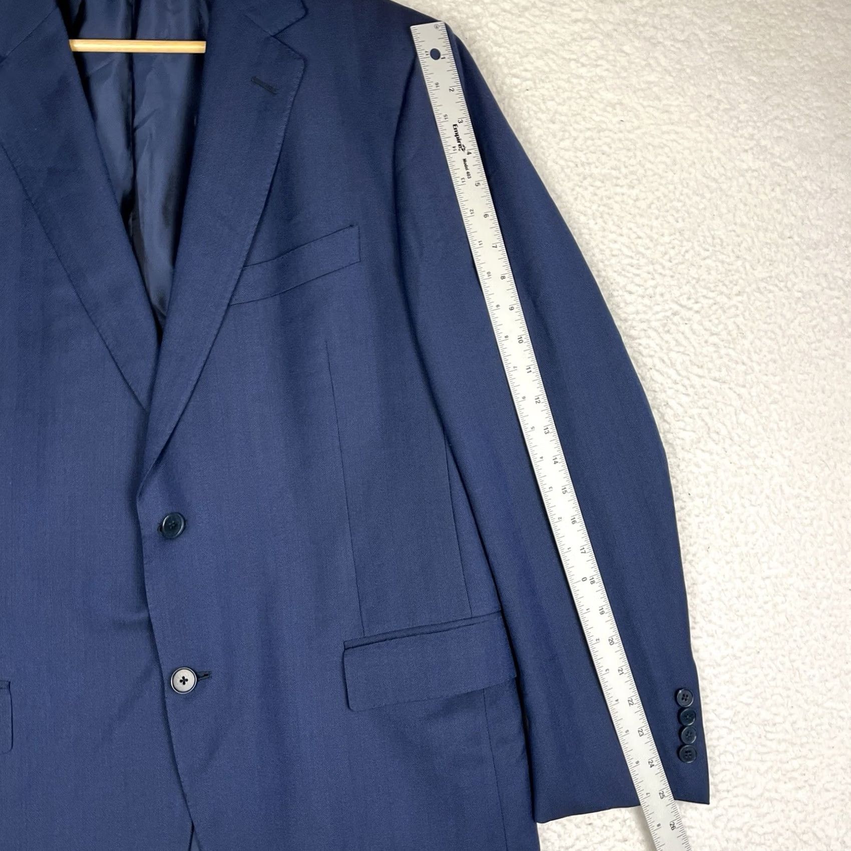Ermenegildo Zegna Ermenegildo Zegna Jacket Mens 46 Blue Silk Wool Herringbone Blazer Sport Coat Size 46R - 7 Thumbnail