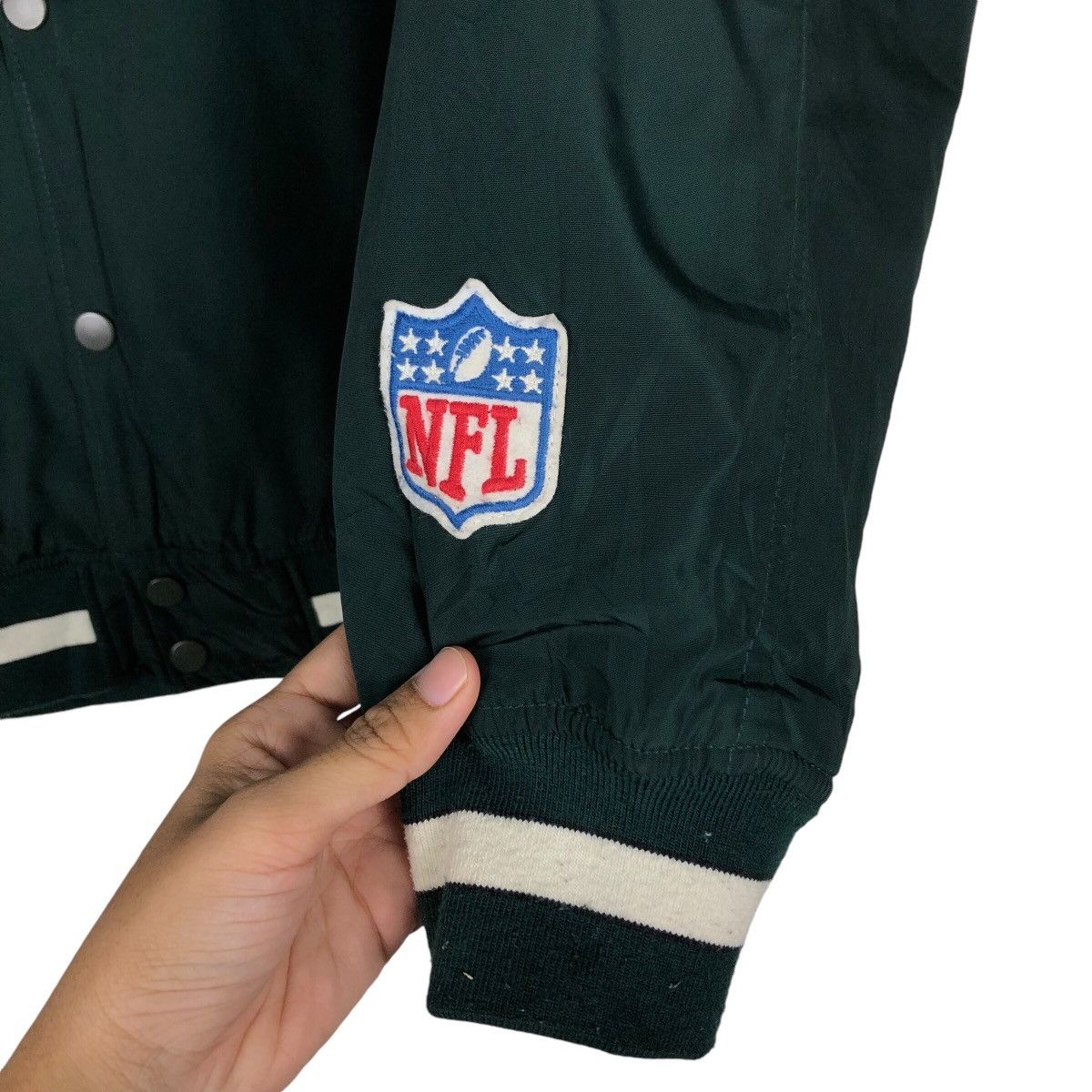 Japanese Brand 📌Vintage Bomber Jacket NFL New York Jets Big Logo Size US L / EU 52-54 / 3 - 16 Thumbnail