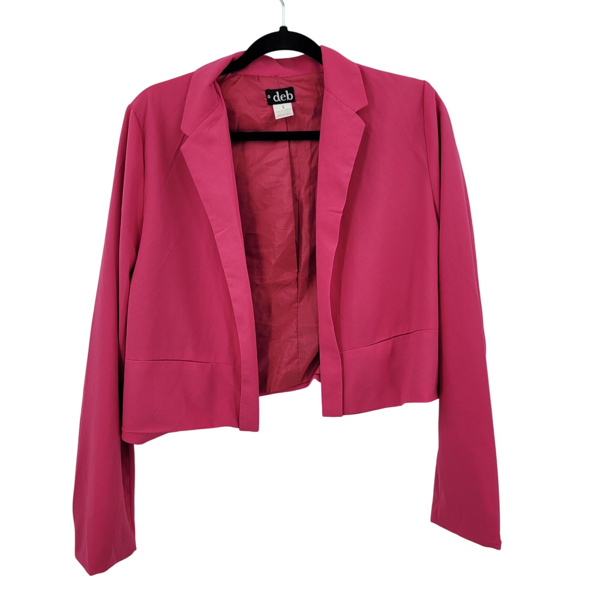 Vintage Vtg 90s Pink Open-Front Cropped Blazer Jacket Sz M Womens Fu Size M / US 6-8 / IT 42-44 - 1 Thumbnail