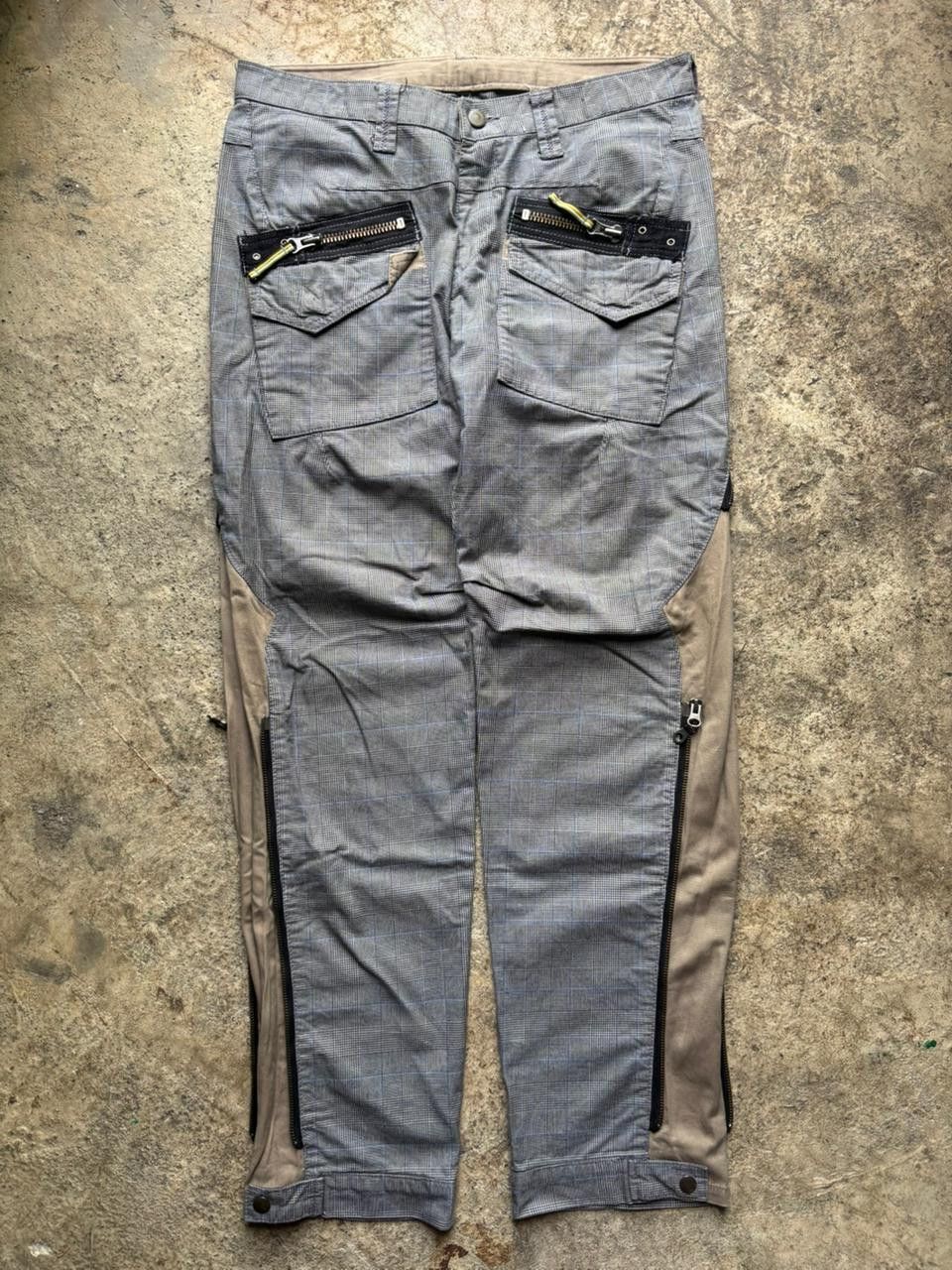 PPFM 2000s PPFM Multi Zipper Side Hybrid Adjustable Plaid Pants Size US 32 / EU 48 - 1 Thumbnail