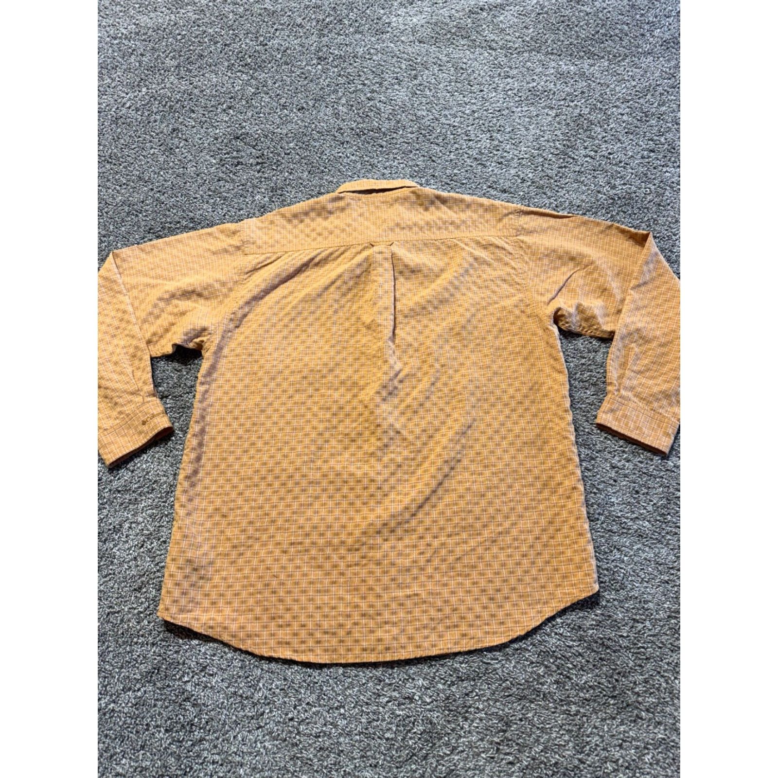 Vintage Columbia Mens Button-Down Shirt XL Orange Modal Poly Blend Long Sleeve Regular Fit Size US XL / EU 56 / 4 - 8 Thumbnail