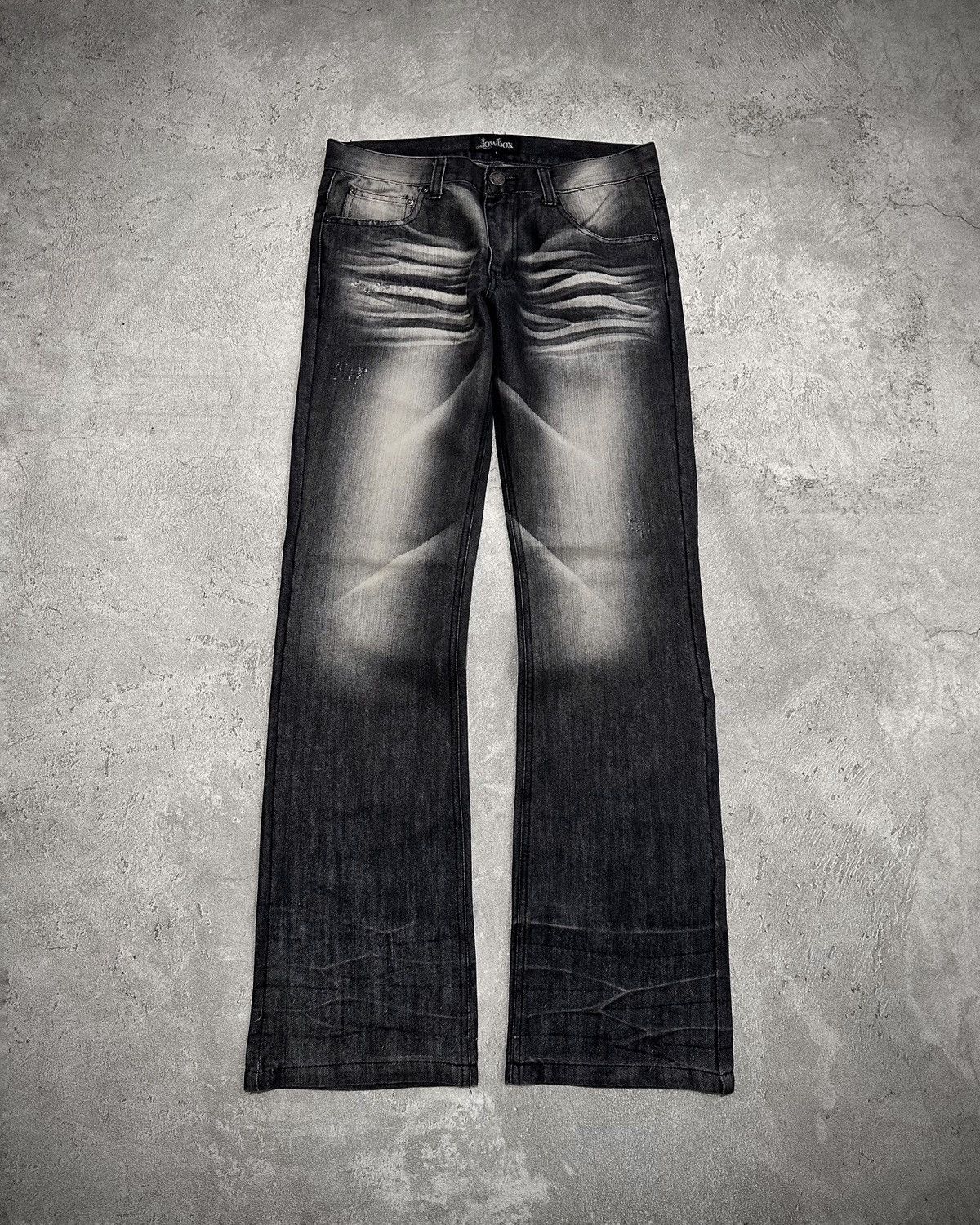 Japanese Brand Lowbox Black Washed Flare Jeans Lgb Style Size US 30 / EU 46 - 1 Thumbnail