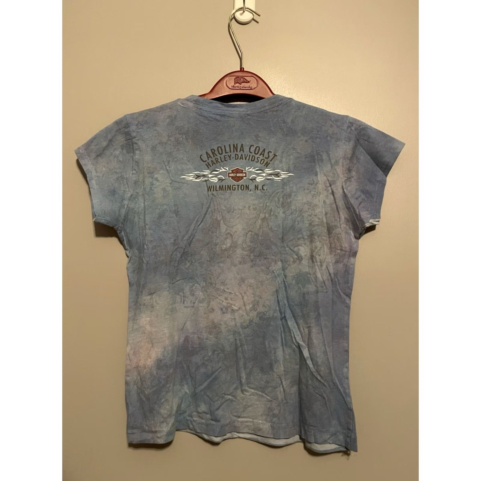 Harley Davidson Harley-Davidson Shirt Womens Small Blue White Tie Dye Biker T-Shirt Size S / US 4 / IT 40 - 6 Thumbnail