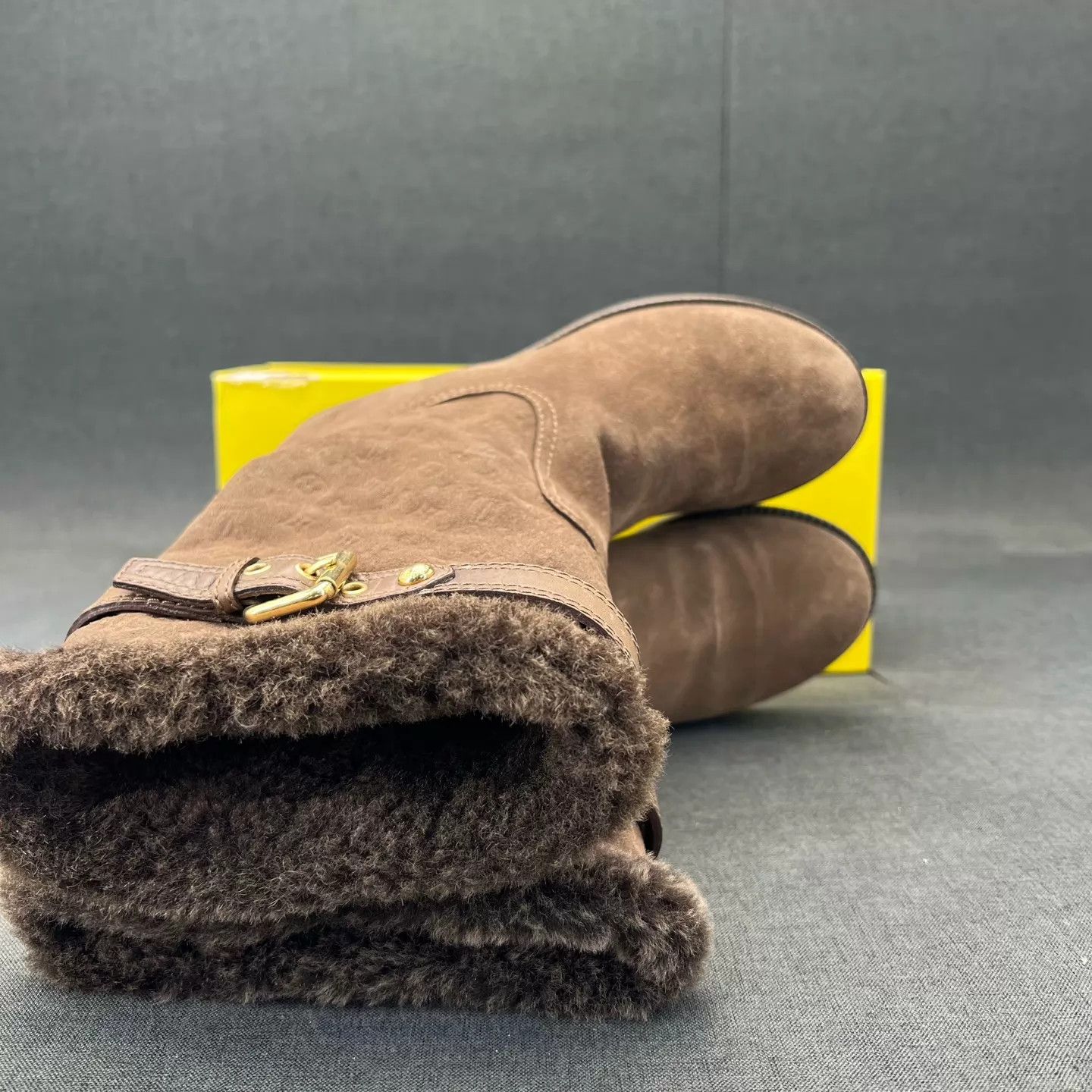 Louis Vuitton LV Wool-Embossed Mid-Calf Boots 35.5 Worn Few Times w/Box Size US 5 / IT 35 - 8 Thumbnail