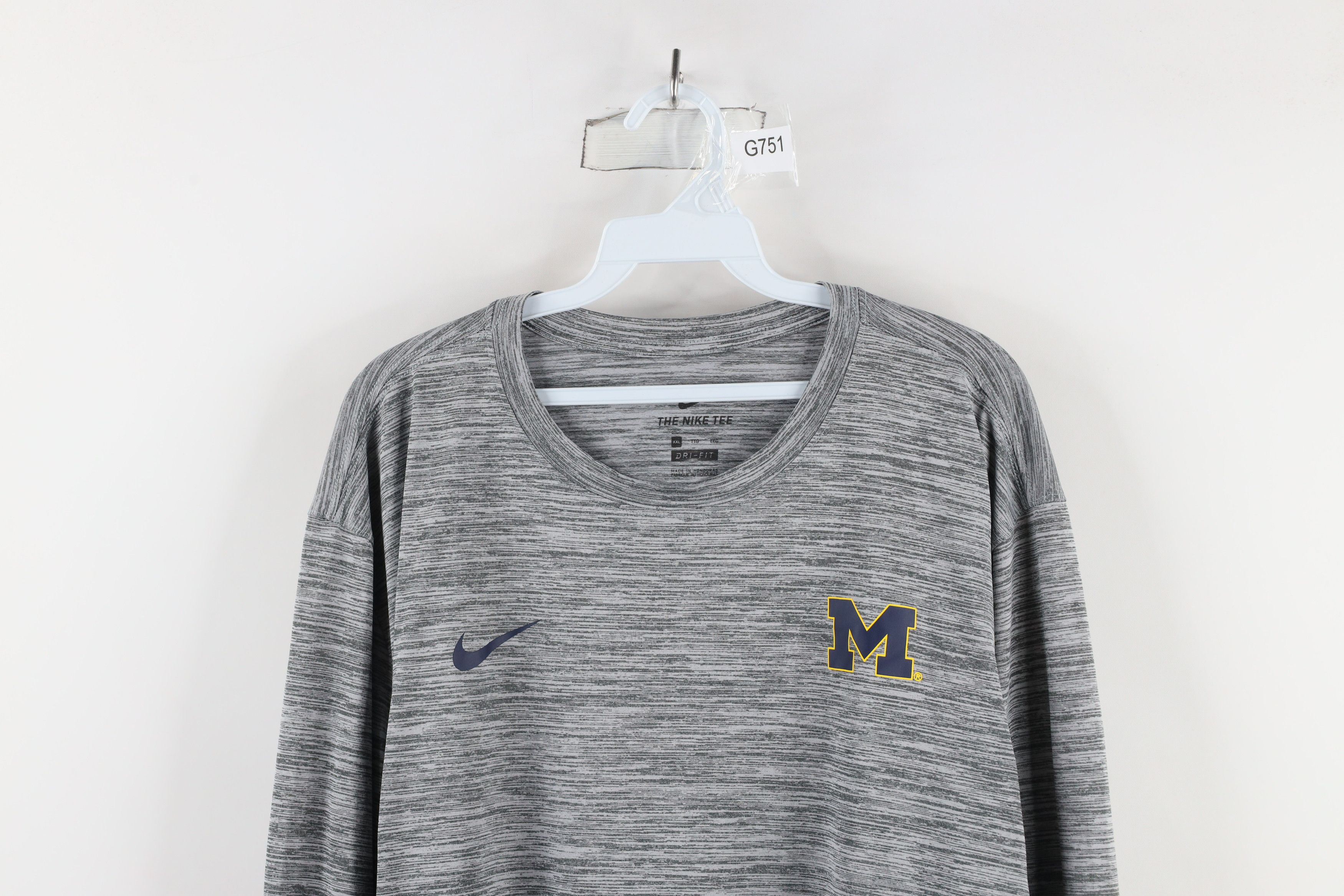 Nike × Vintage Nike University of Michigan Knit Long Sleeve T-Shirt Gray Size US M / EU 48-50 / 2 - 2 Thumbnail