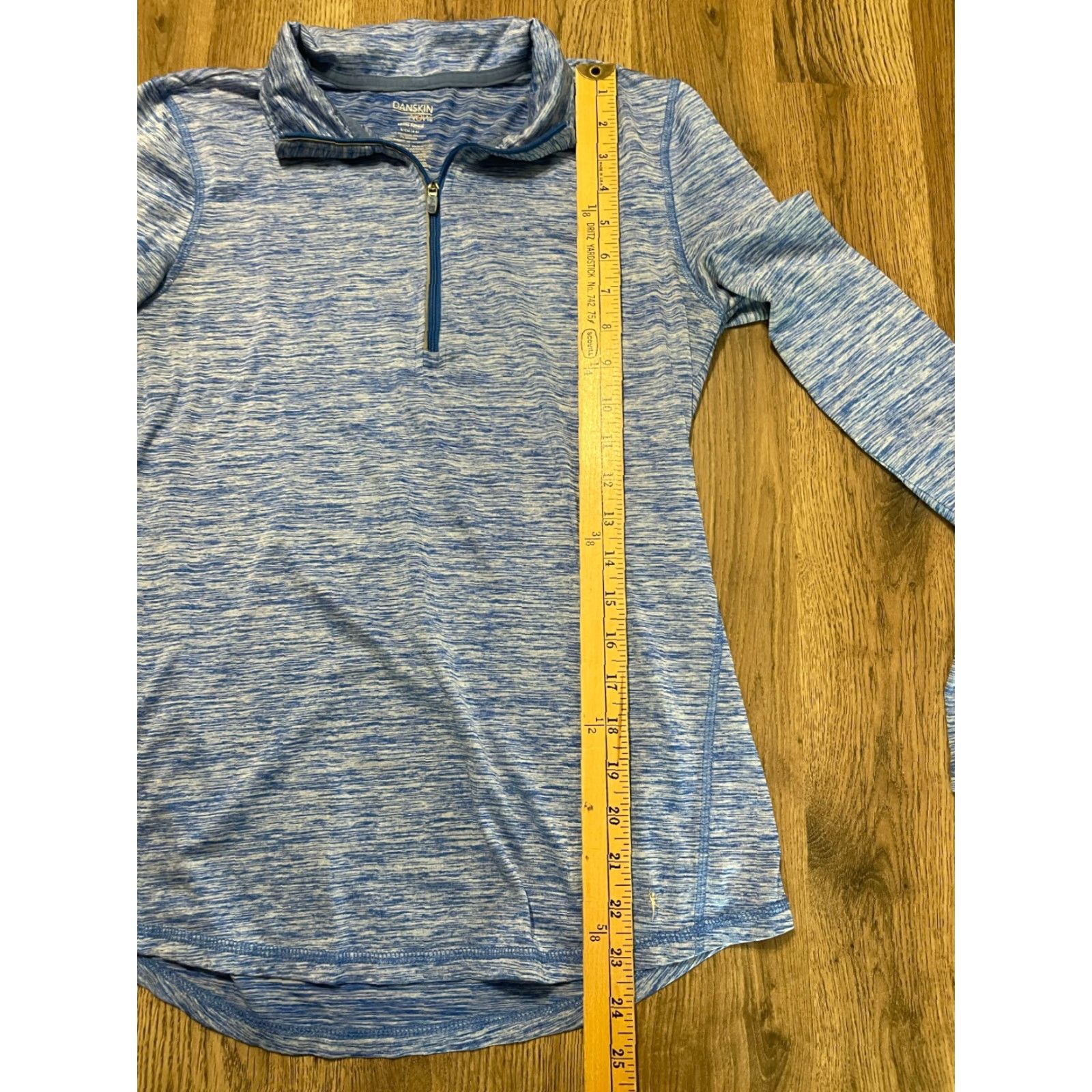 Vintage Danskin Now Shirt Womens Size Small Blue 1/4 Zip Up Semi-Fitted Long Sleeve Pullover Casual Modern Striped Collar Size S / US 4 / IT 40 - 6 Thumbnail