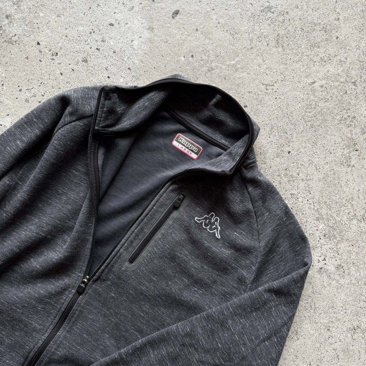 Kappa Kappa Mens Dark Grey Heather Full Zip Logo Track Jacket Size US L / EU 52-54 / 3 - 3 Thumbnail