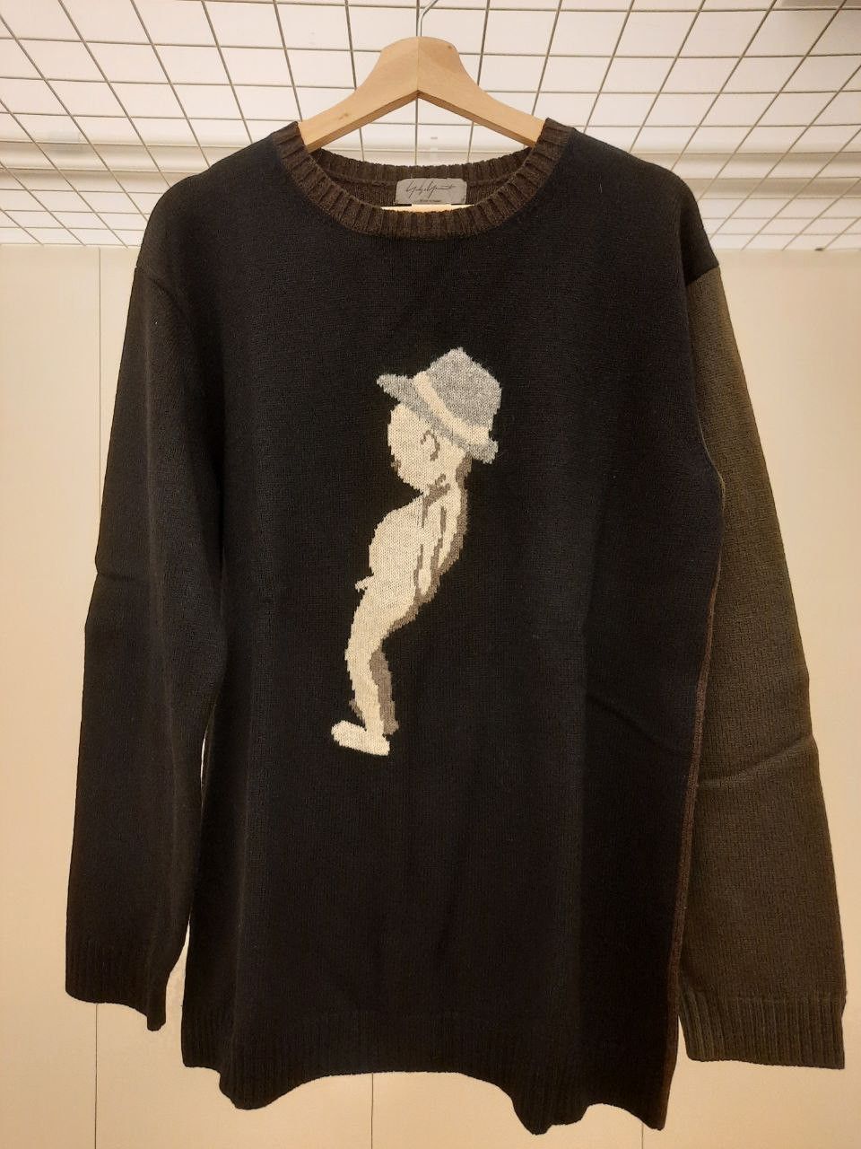 Yohji Yamamoto AW09 FW09 Pee Piss Boy Patch Sweater Pour Homme Size US L / EU 52-54 / 3 - 1 Thumbnail