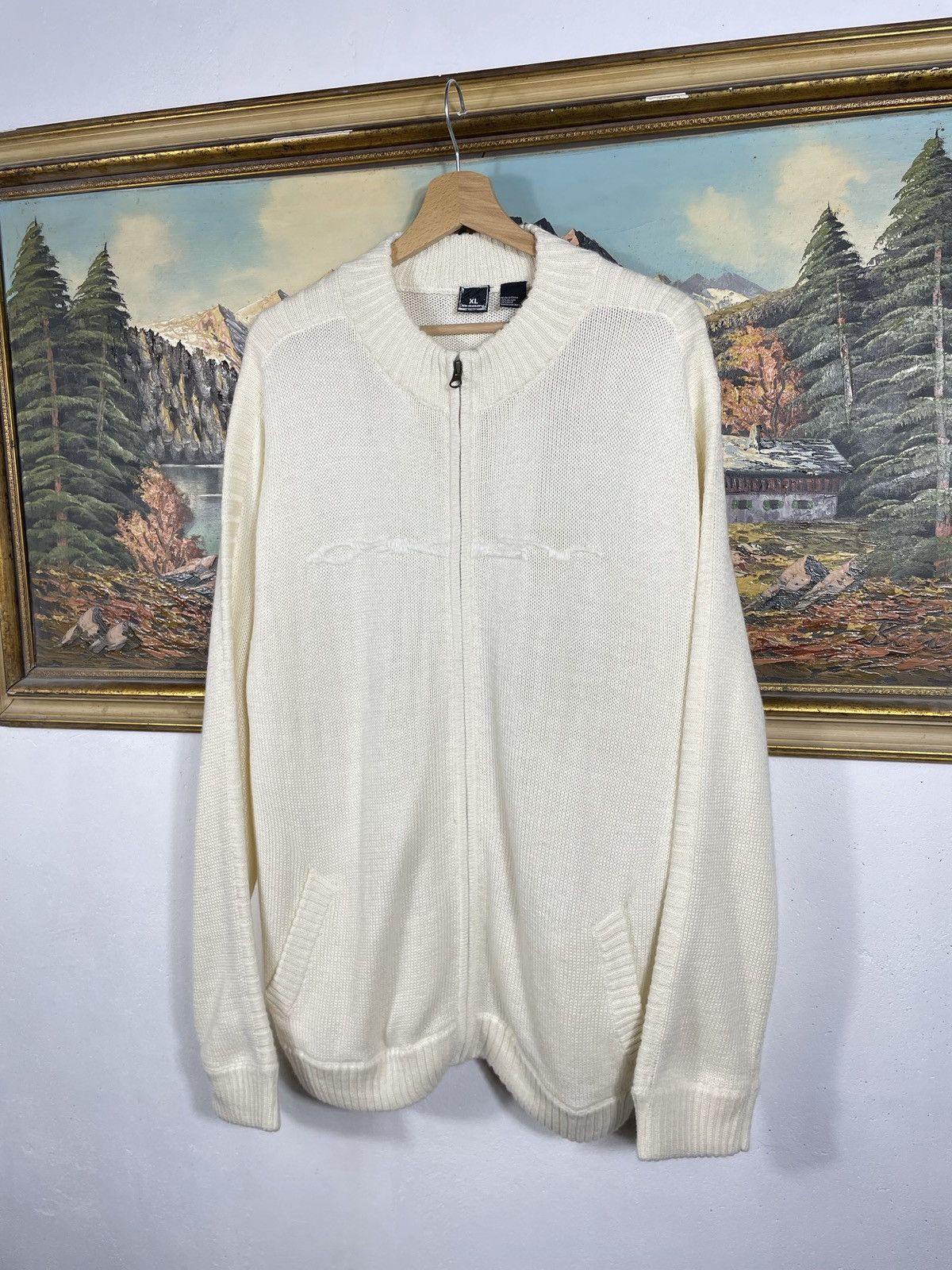 Oakley × Vintage Oakley Vintage Zip Sweater Knitwear Spellout Big Logo Jumper Size US XL / EU 56 / 4 - 3 Thumbnail