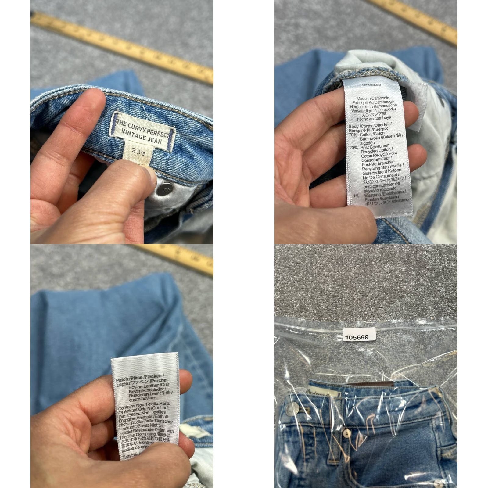 Madewell VINTAGE Madewell Women's Skinny Jeans Tall 23 Blue Denim 26x29 Modern Classic Size 40" / US 18 - 8 Thumbnail