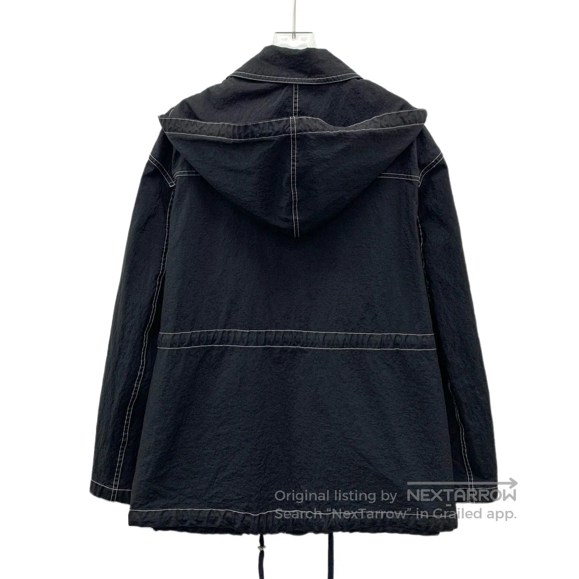 AMI Ami Black Hooded Multi-pocket Trench Coat. Size US M / EU 48-50 / 2 - 2 Thumbnail