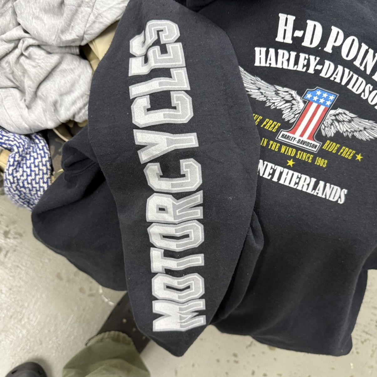 Harley Davidson Vintage Harley Davidson Sunfaded Paint Zipper Hoodie Size US XXL / EU 58 / 5 - 10 Thumbnail