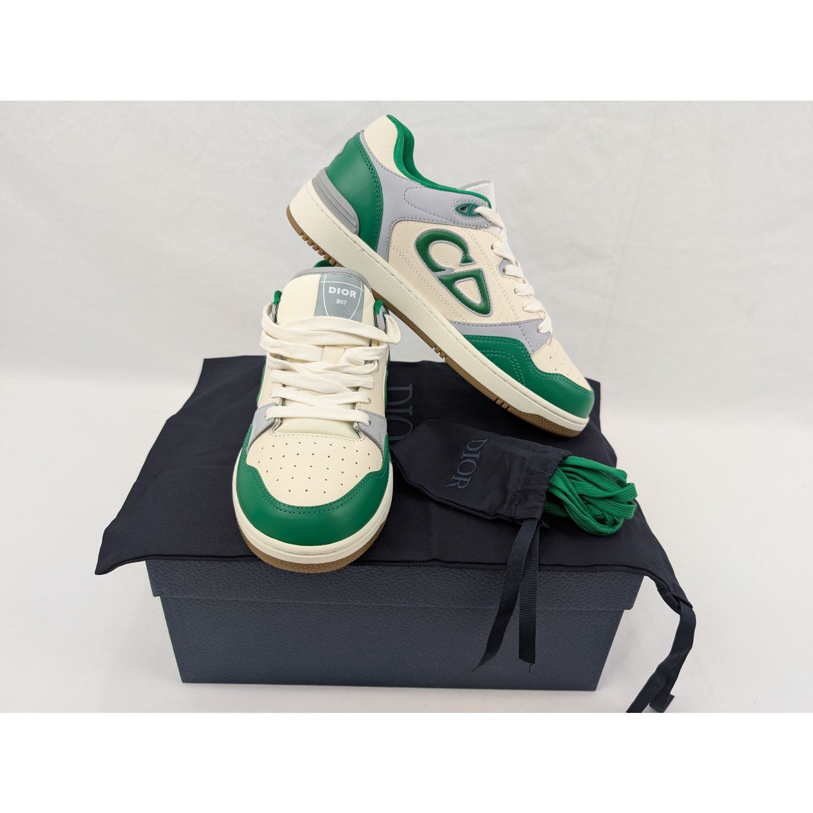 Dior o1rshd1 M-B57 LT Calf Sneakers in Grey/Green Size US 8 / EU 41 - 21 Thumbnail
