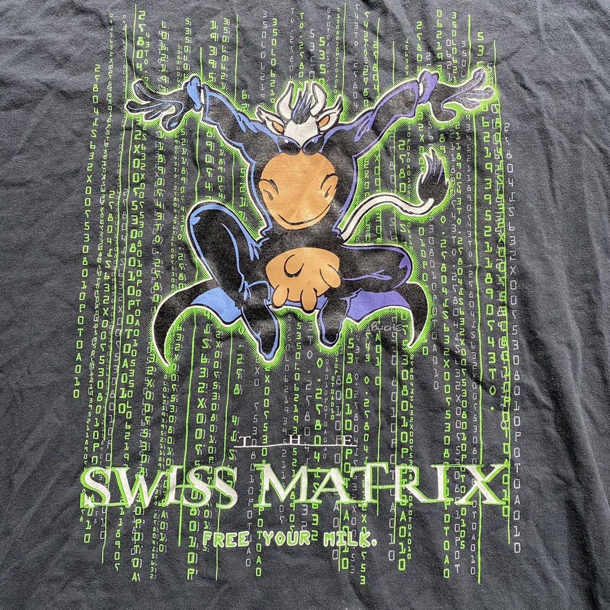 Vintage VINTAGE SWISS MATRIX FADED HUMOR FREE YOU MILK T SHIRT Size US L / EU 52-54 / 3 - 2 Thumbnail