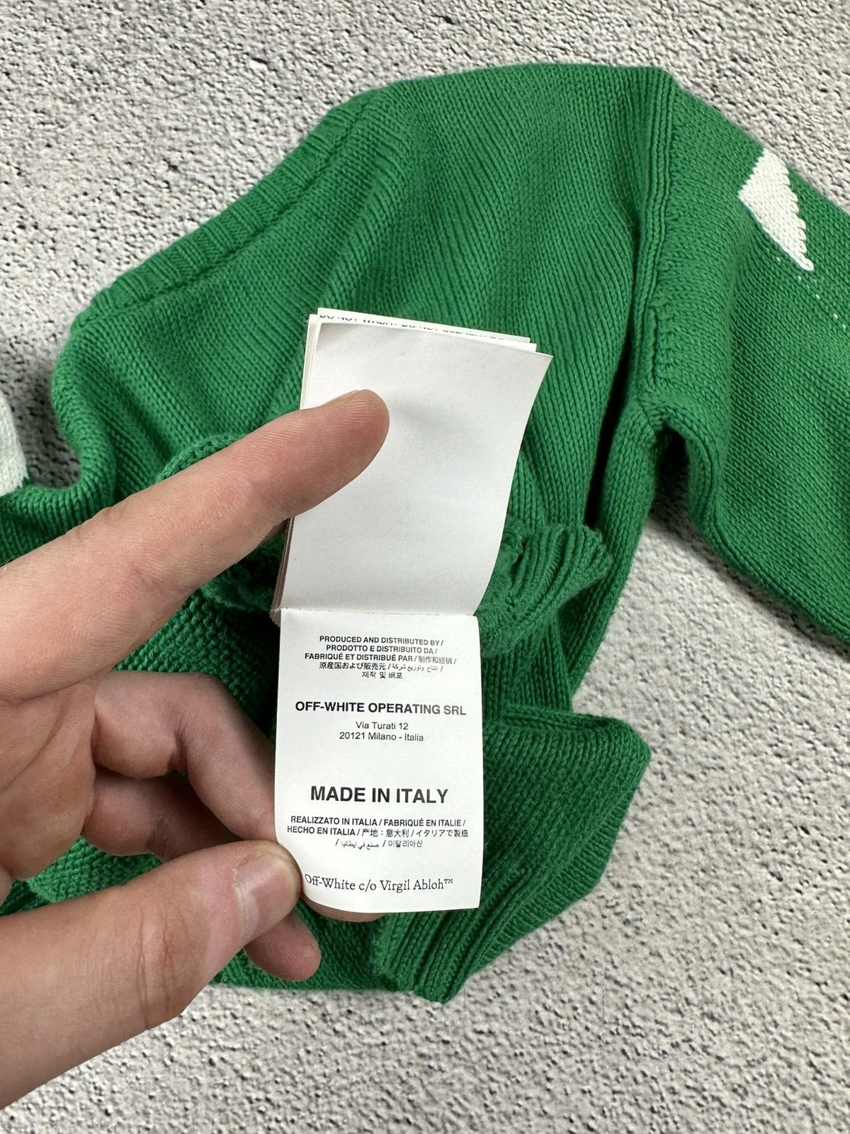 Off-White Off-White Kids Green Helvetica Sweater Y2K Size US XS / EU 42 / 0 - 15 Thumbnail
